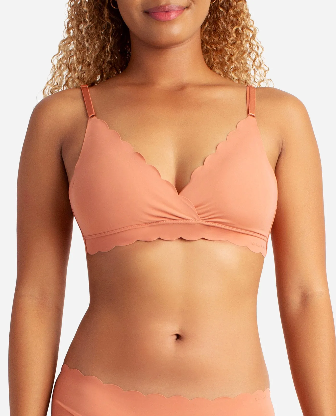 2-Pack Laser Wire Free Bra With Scallop Edge