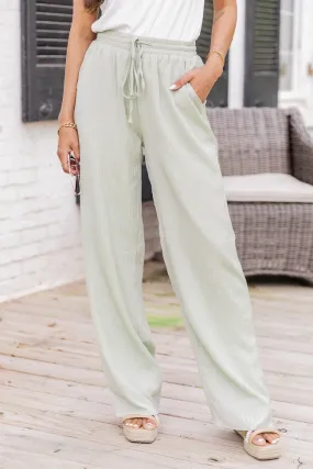 A New Perspective Sage Textured Pull On Pants FINAL SALE