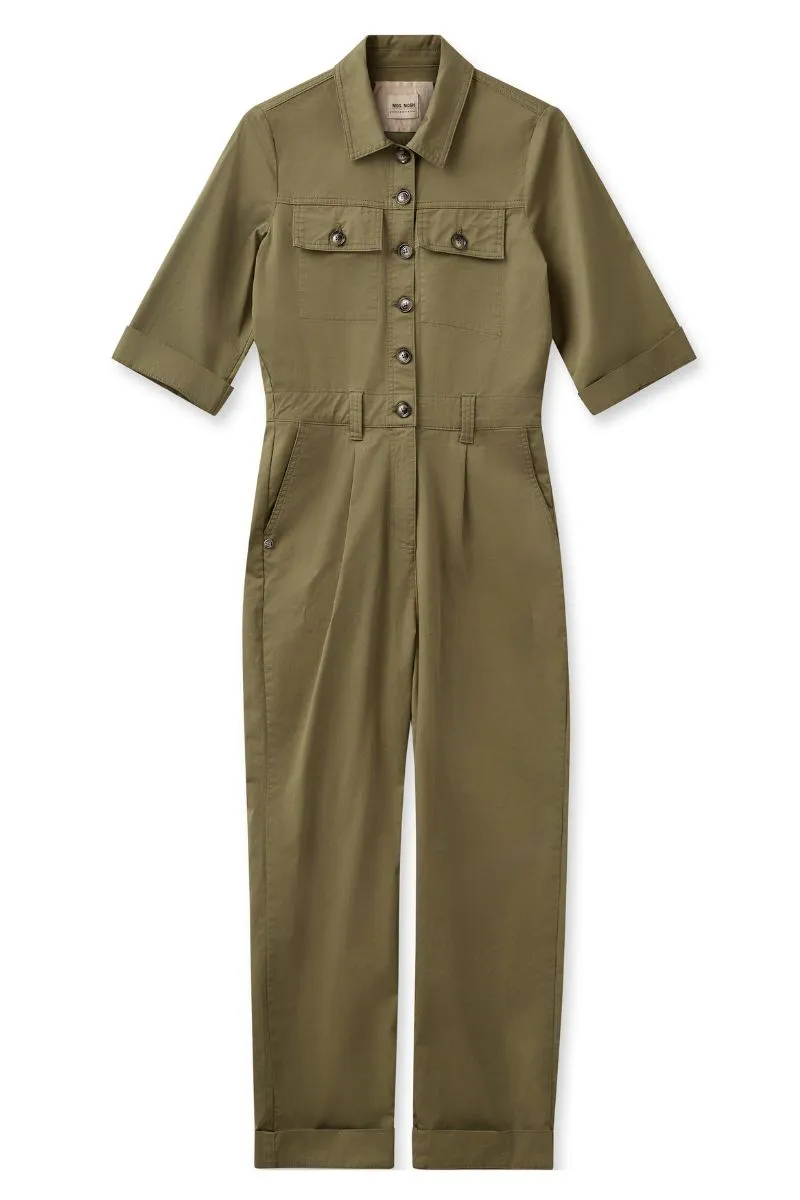 Amaya Cafrin Jumpsuit | Burnt Olive | Jumpsuit fra Mos Mosh