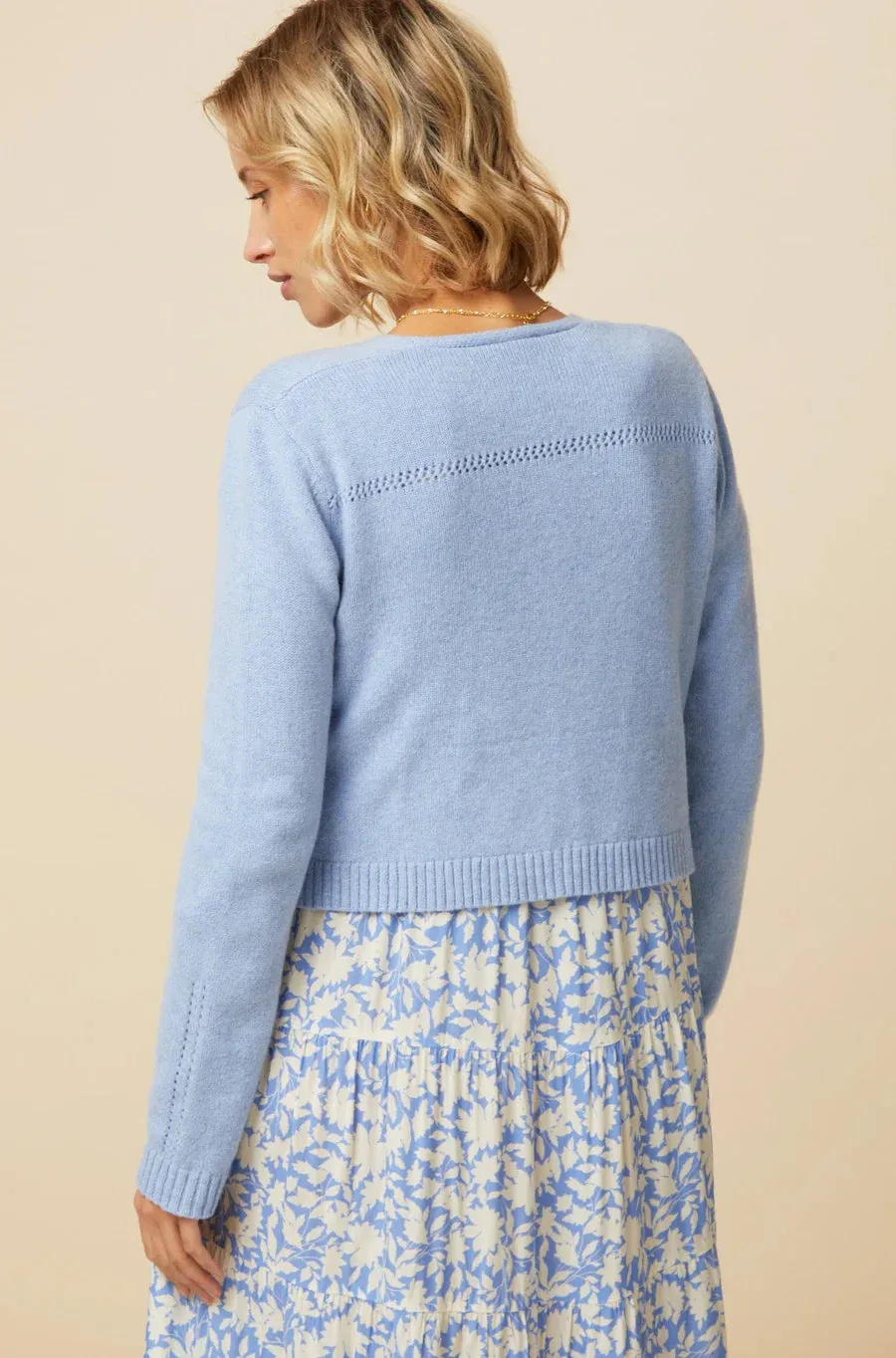 ASPIGA EDGE TO EDGE CARDIGAN PALE BLUE