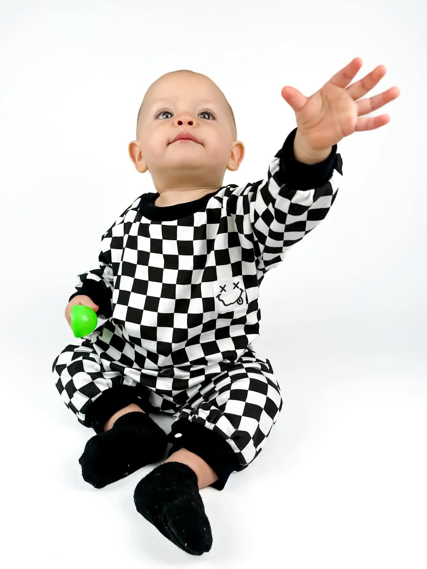 Baby Smile Checkered Jumpsuit