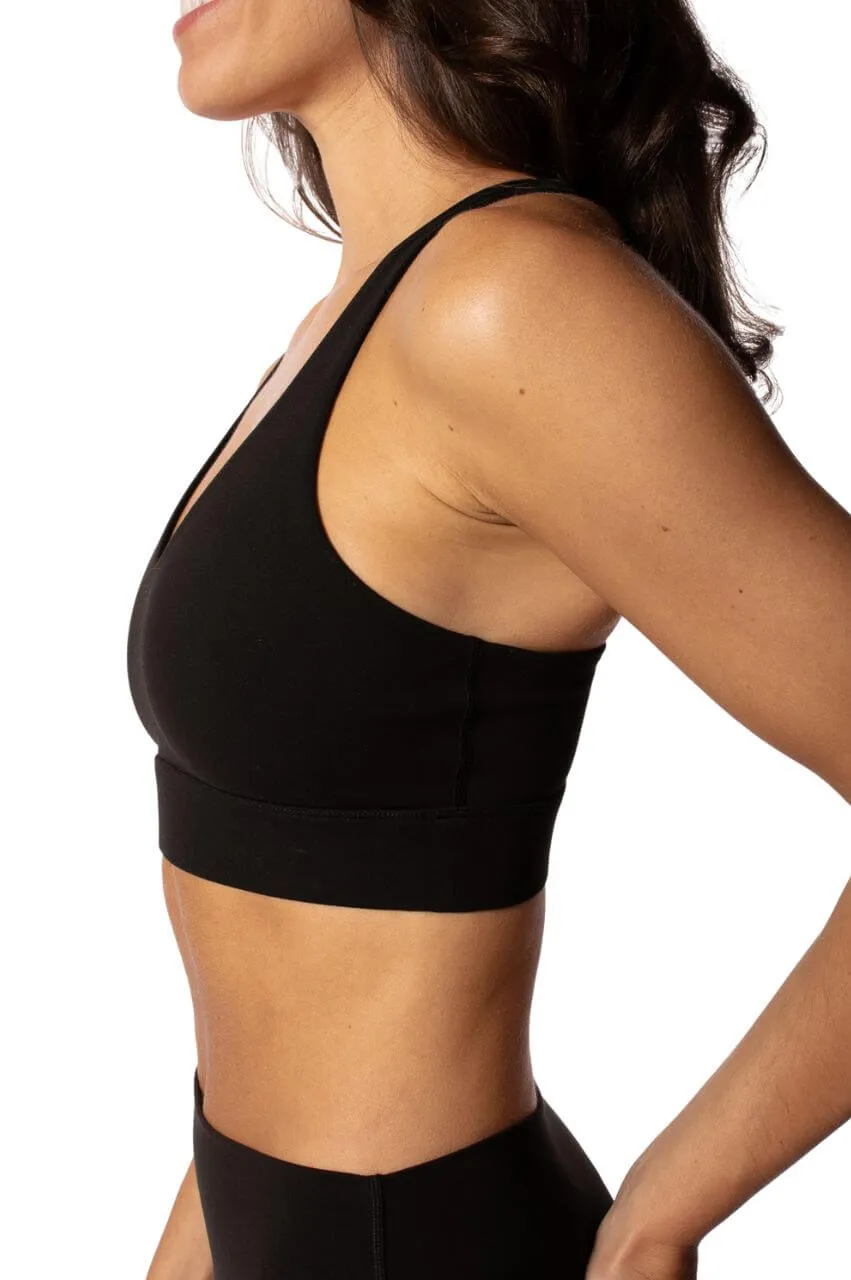 Black Crossover Sports Bra