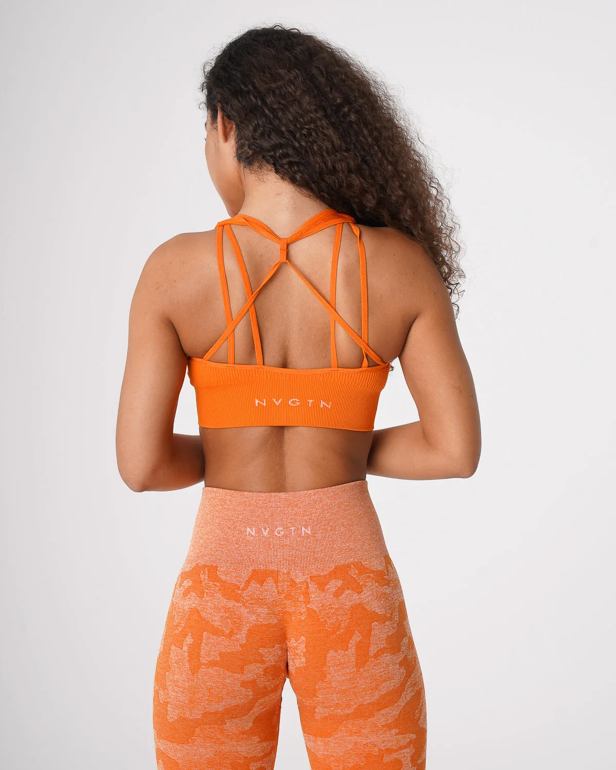 Burnt Orange Galaxy Ribbed Seamless Bra