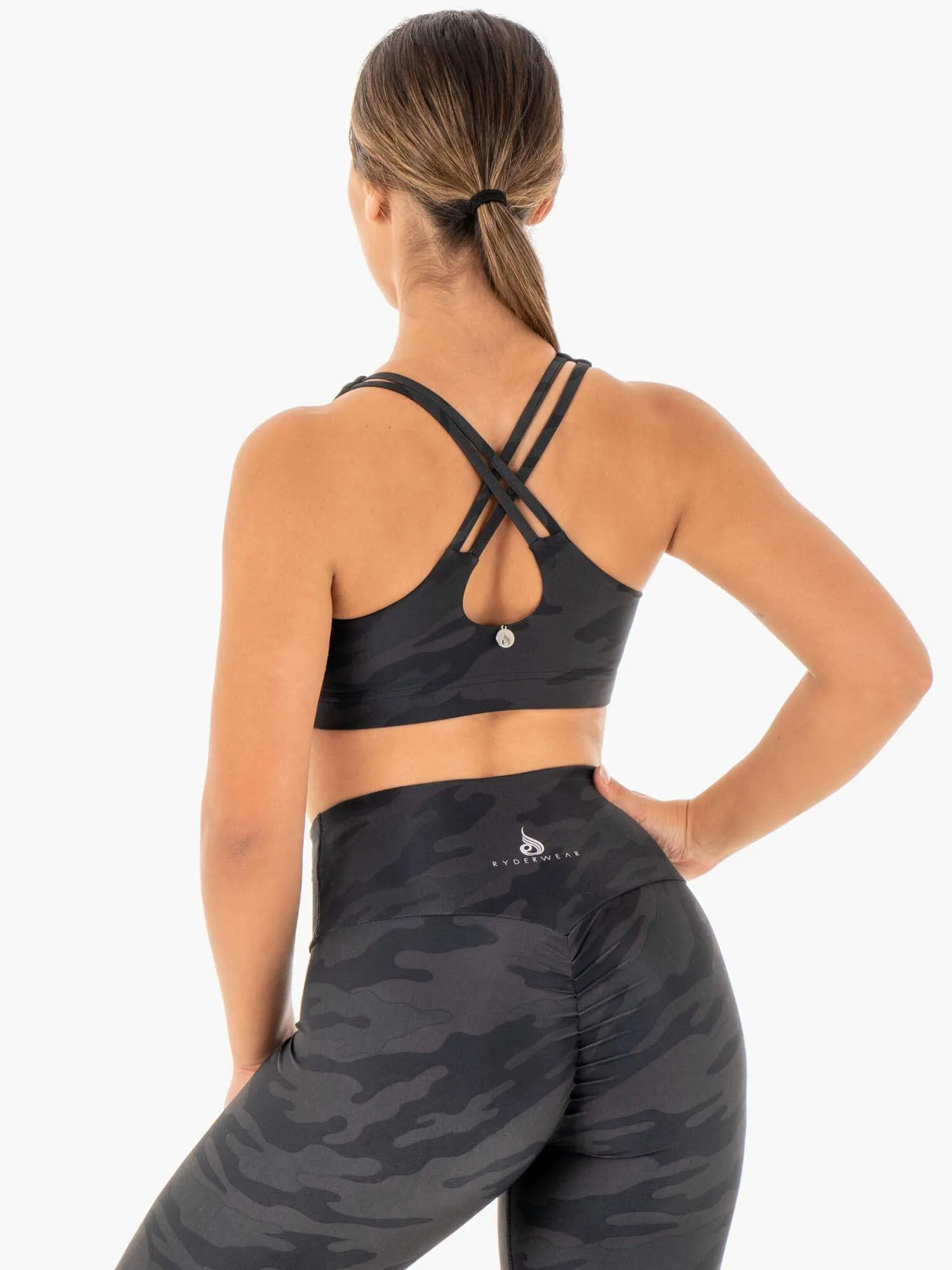 Camo Sports Bra - Black Camo