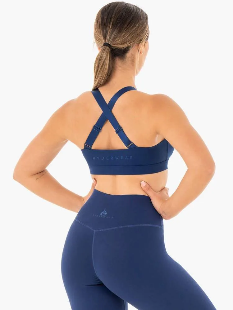 COLLIDE MESH CONTOUR SPORTS BRA NAVY