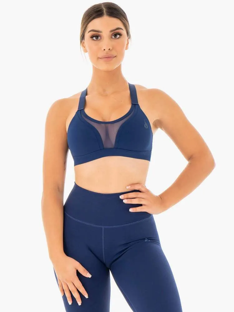 COLLIDE MESH CONTOUR SPORTS BRA NAVY