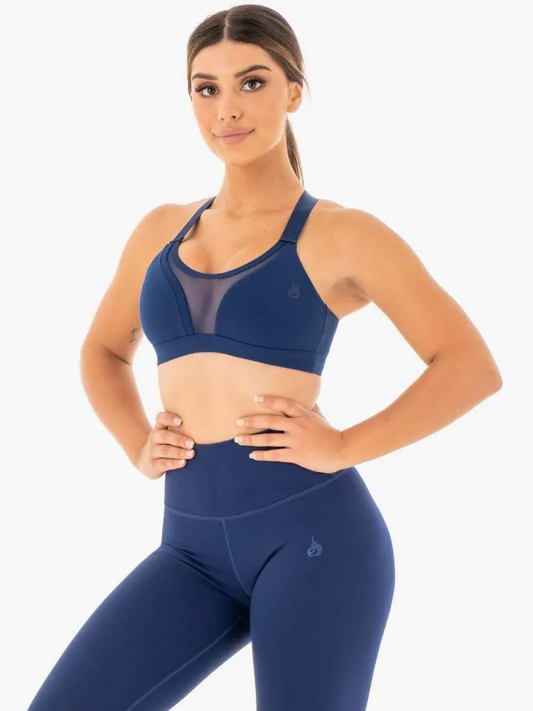 COLLIDE MESH CONTOUR SPORTS BRA NAVY