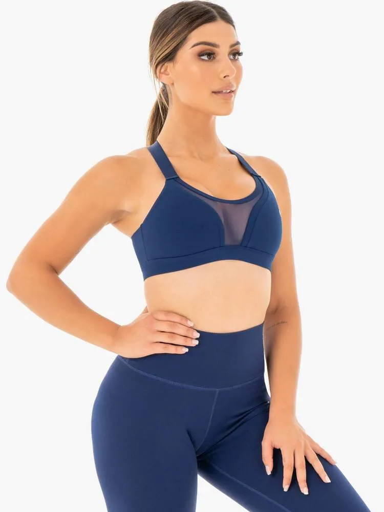 COLLIDE MESH CONTOUR SPORTS BRA NAVY