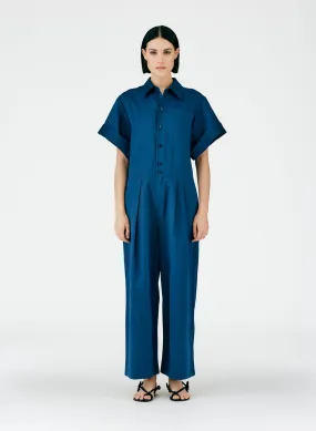 Cotton Linen Sateen Jumpsuit