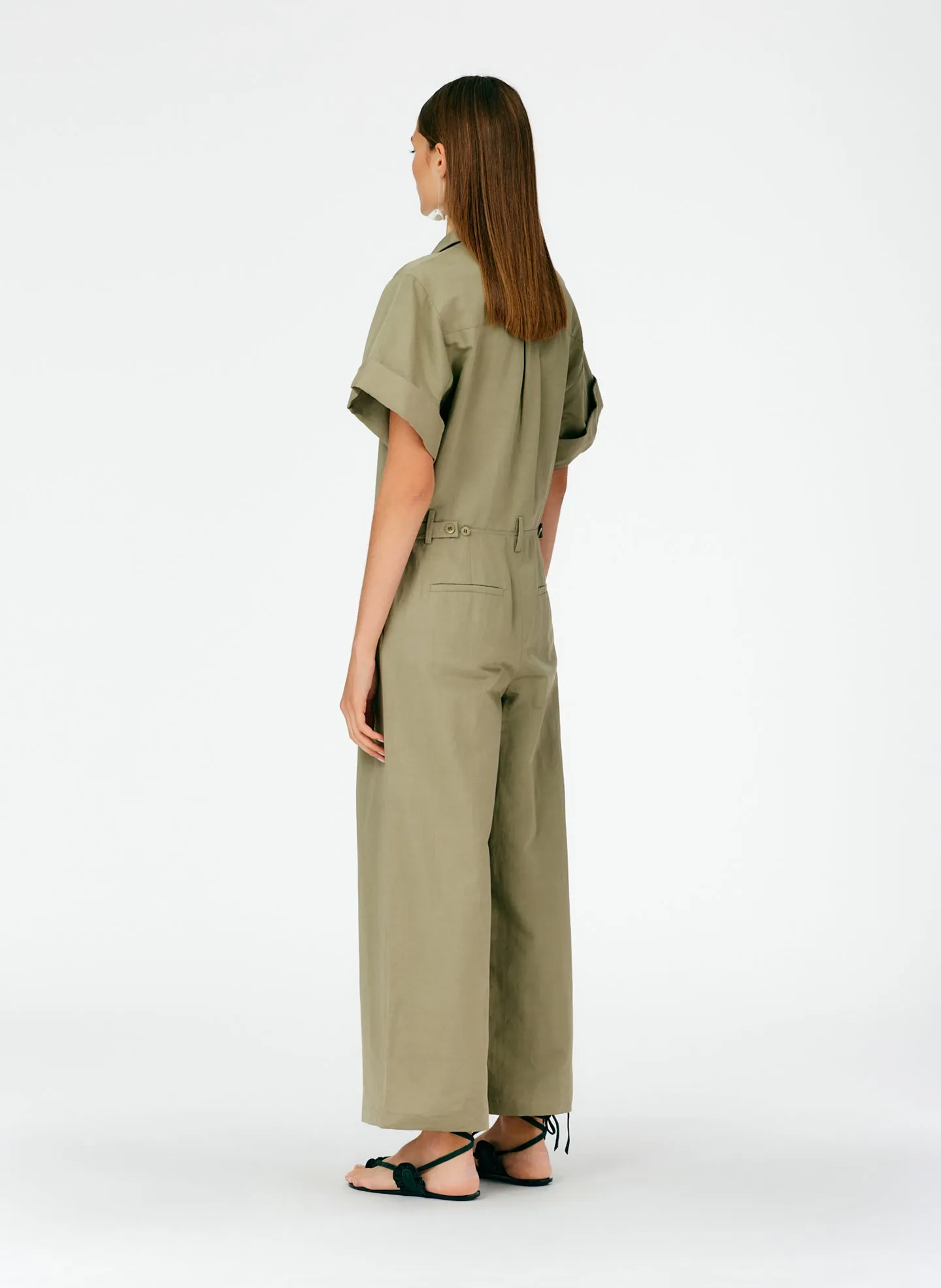 Cotton Linen Sateen Jumpsuit