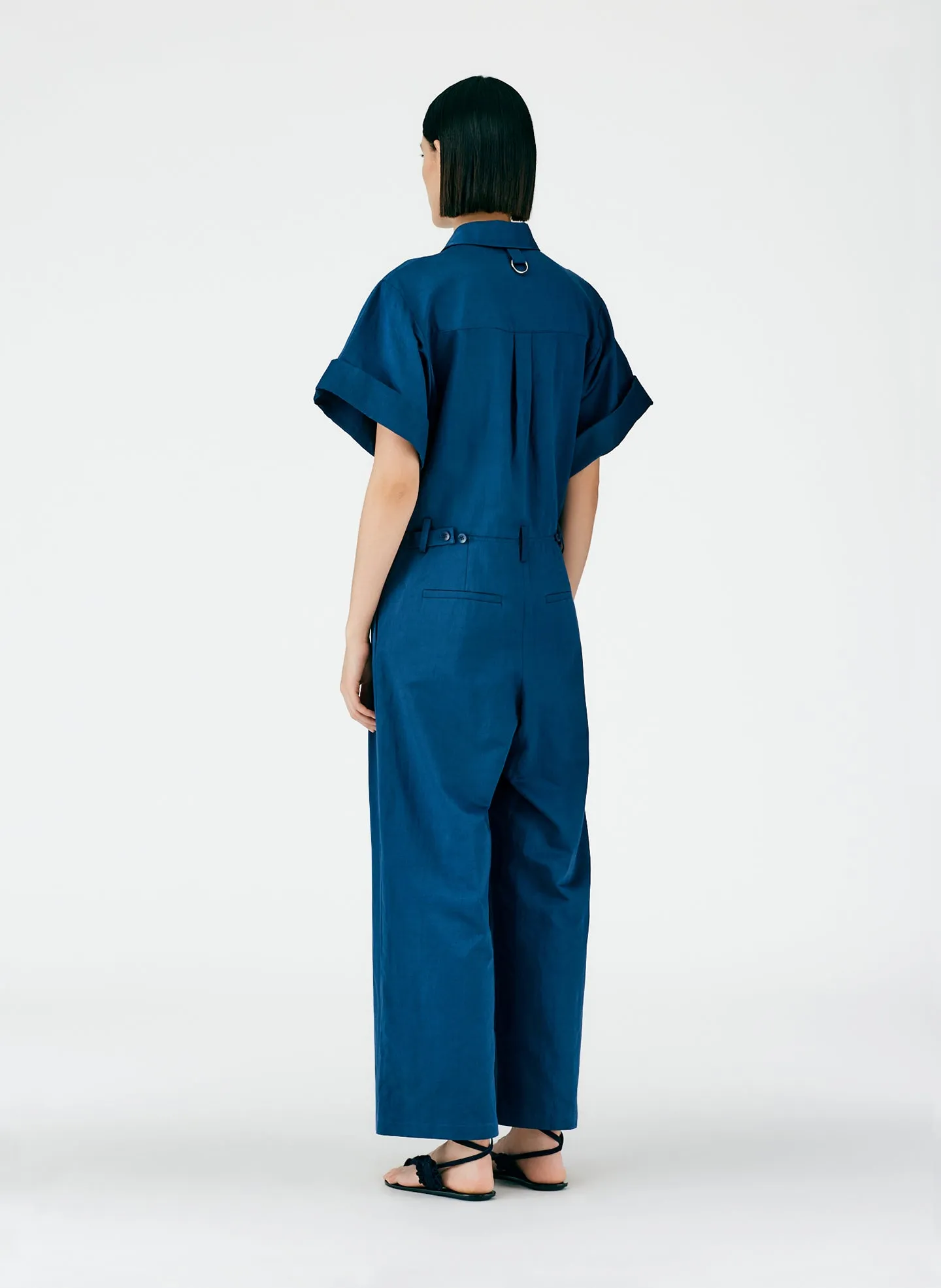 Cotton Linen Sateen Jumpsuit