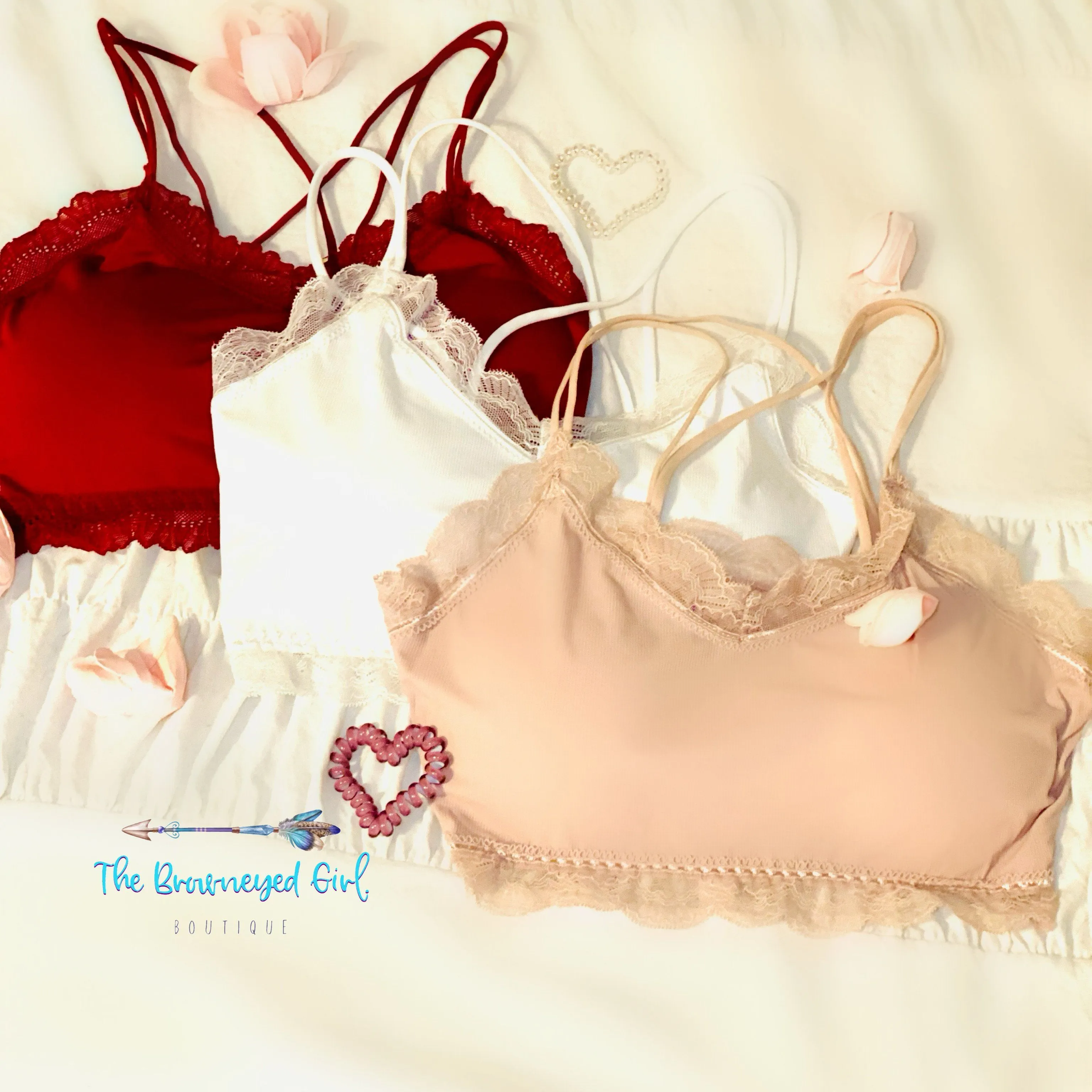 Criss Cross Fabulous Lace Bra White/ Blush/ Burgundy