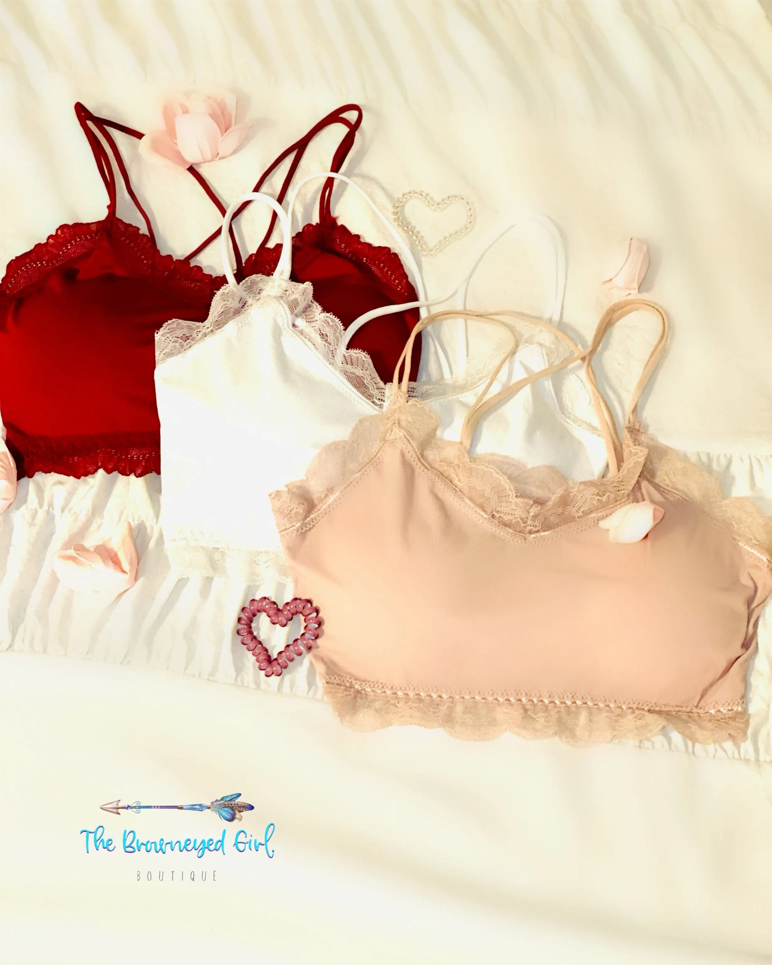 Criss Cross Fabulous Lace Bra White/ Blush/ Burgundy