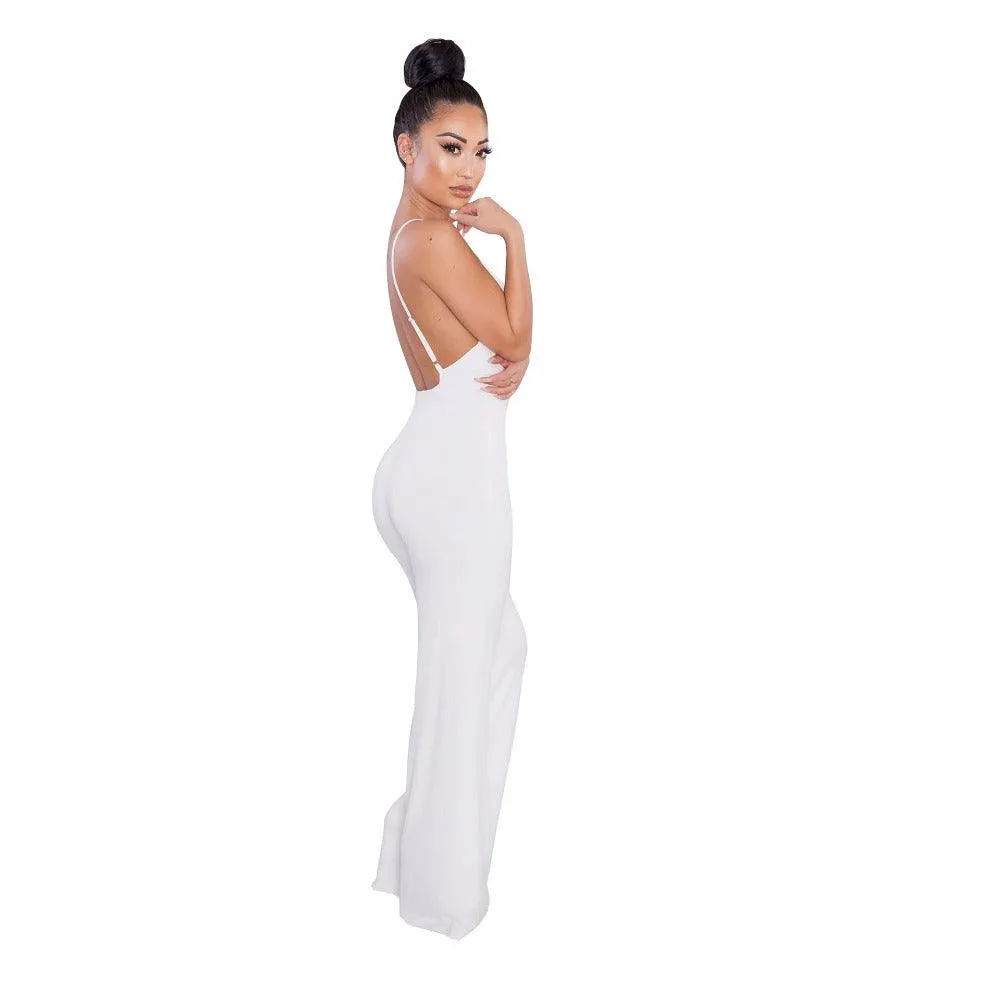 CRISSCROSS BACKLESS WRAP JUMPSUIT