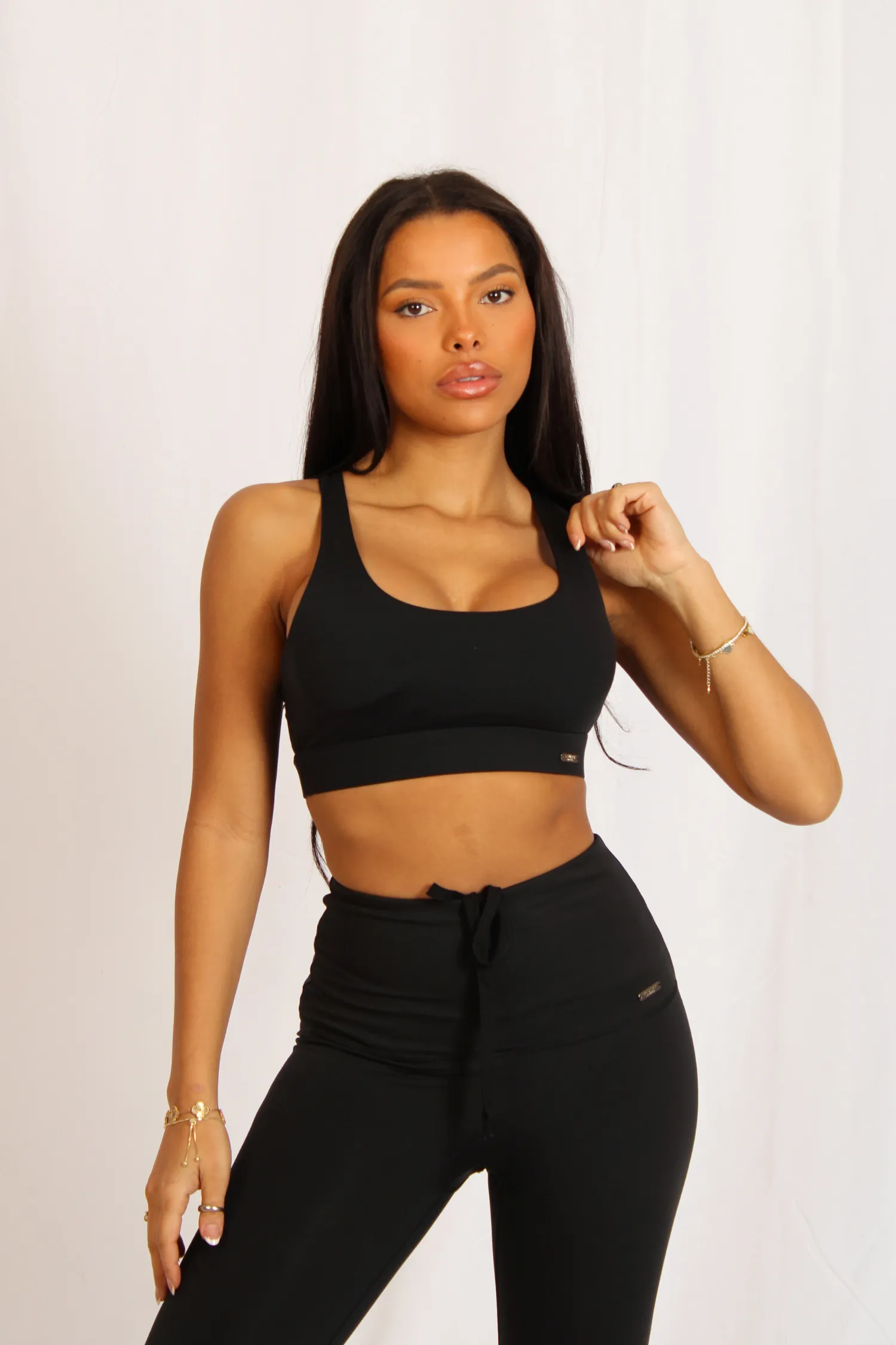 Cross Back Sports Bra Black