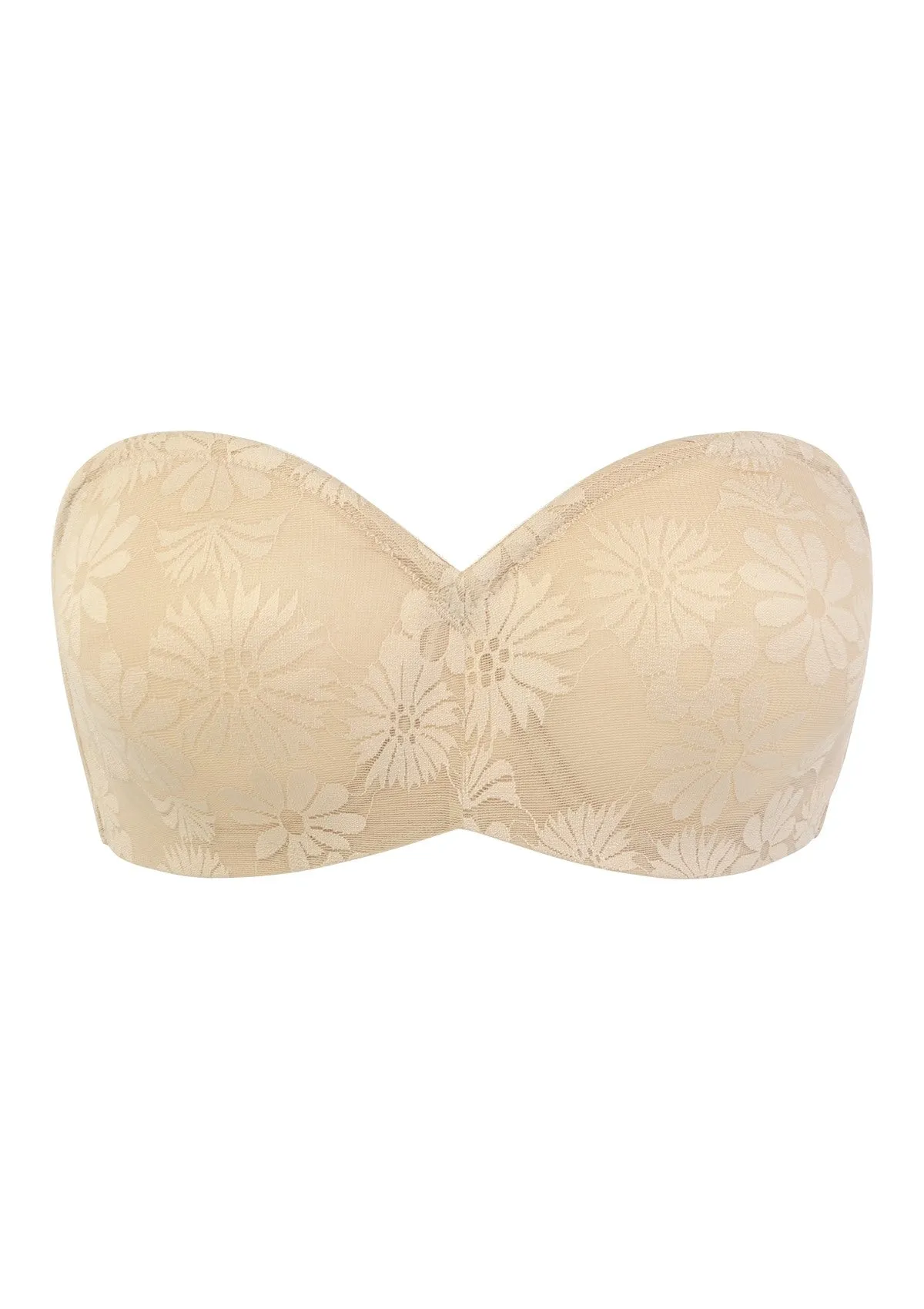 Daisy Lace Non-padded Strapless Minimizer Underwire Bra