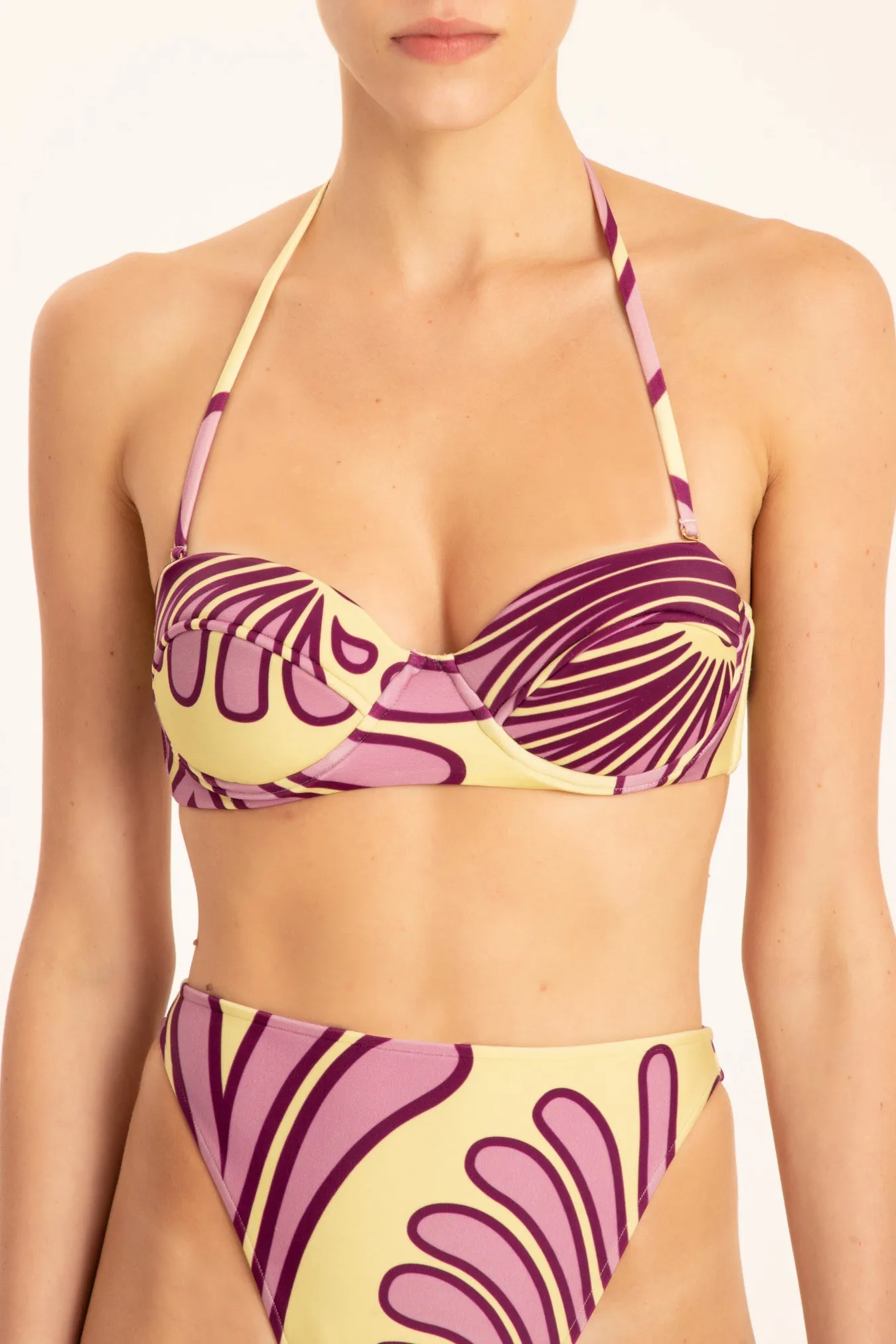 Deco Shell High-leg Strapless Bikini