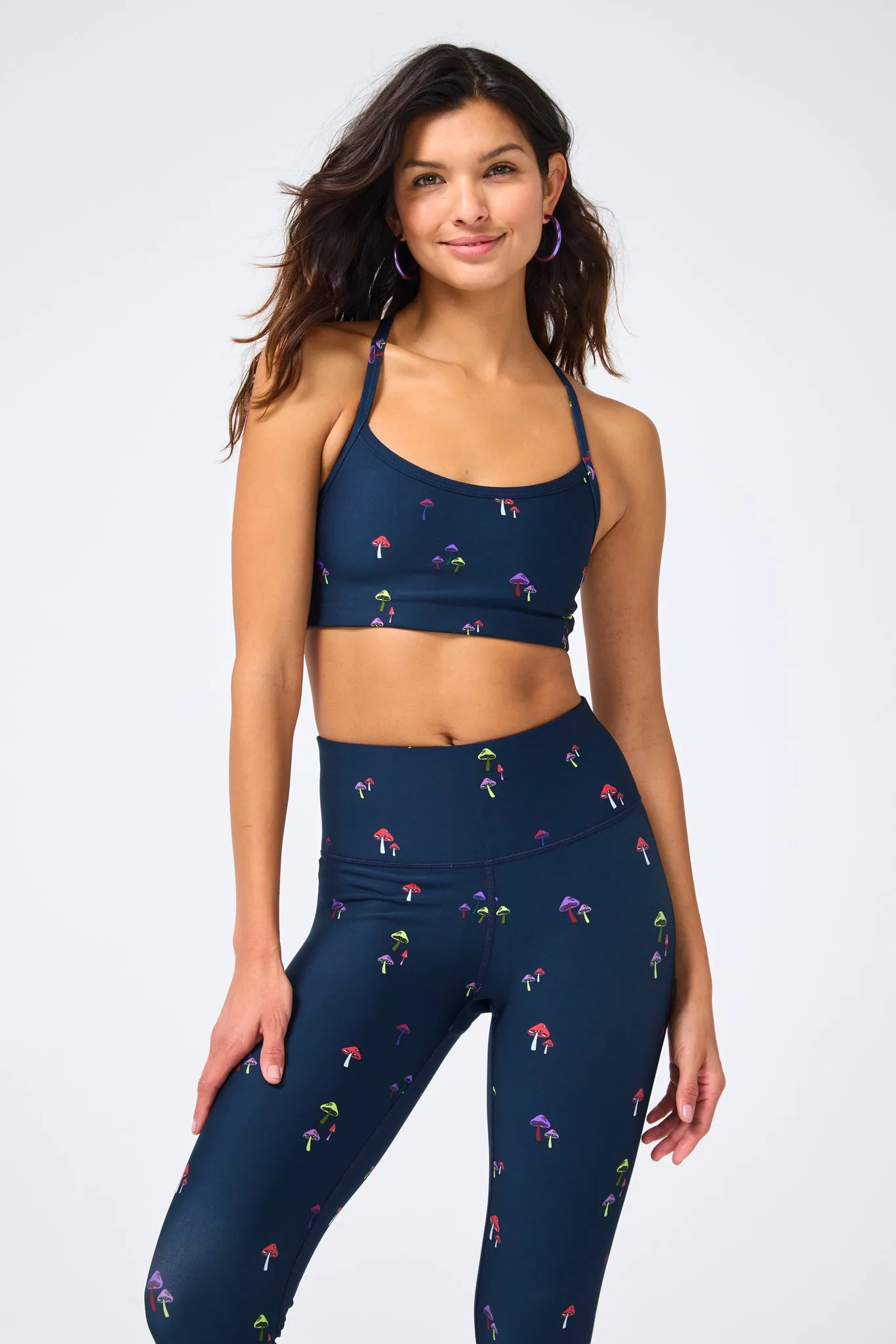 DuoKnit Sports Bra in Mini Mushrooms