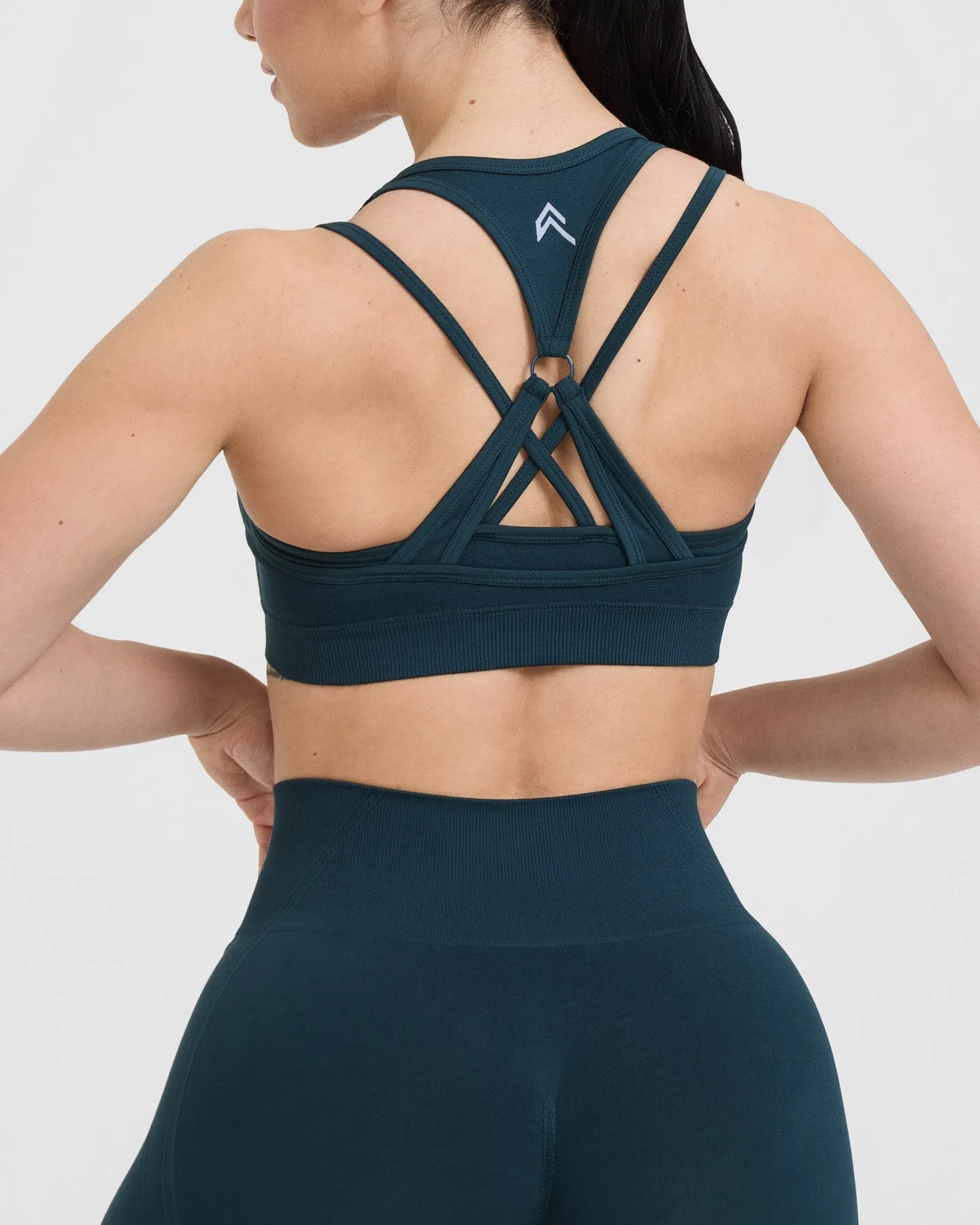 Effortless Seamless Layered Sports Bra | Oil Blue