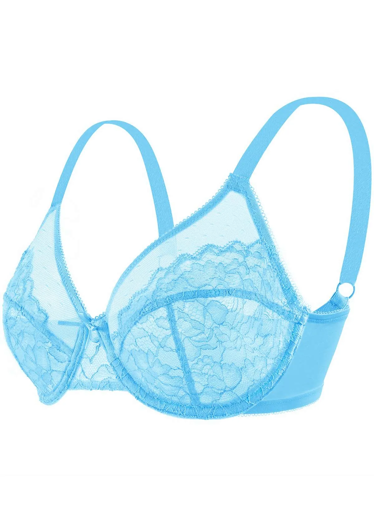 Enchante Capri Blue Lace Underwire Bra Set