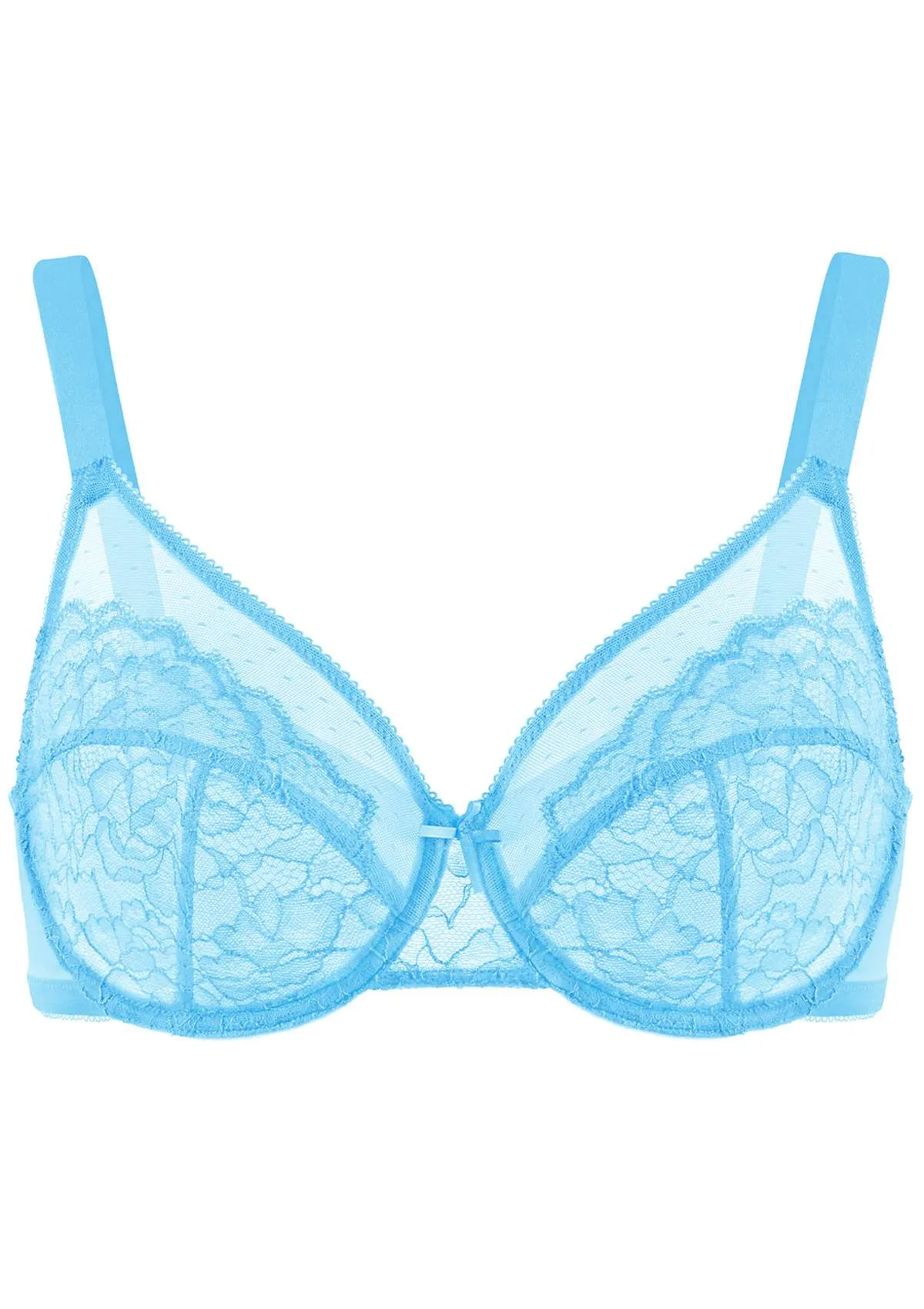 Enchante Capri Blue Lace Underwire Bra Set