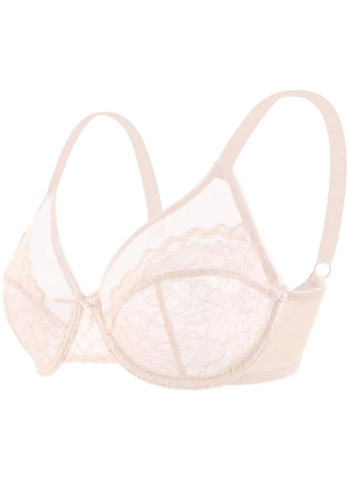 Enchante Dusty Peach Lace Unlined Underwire Bra Set