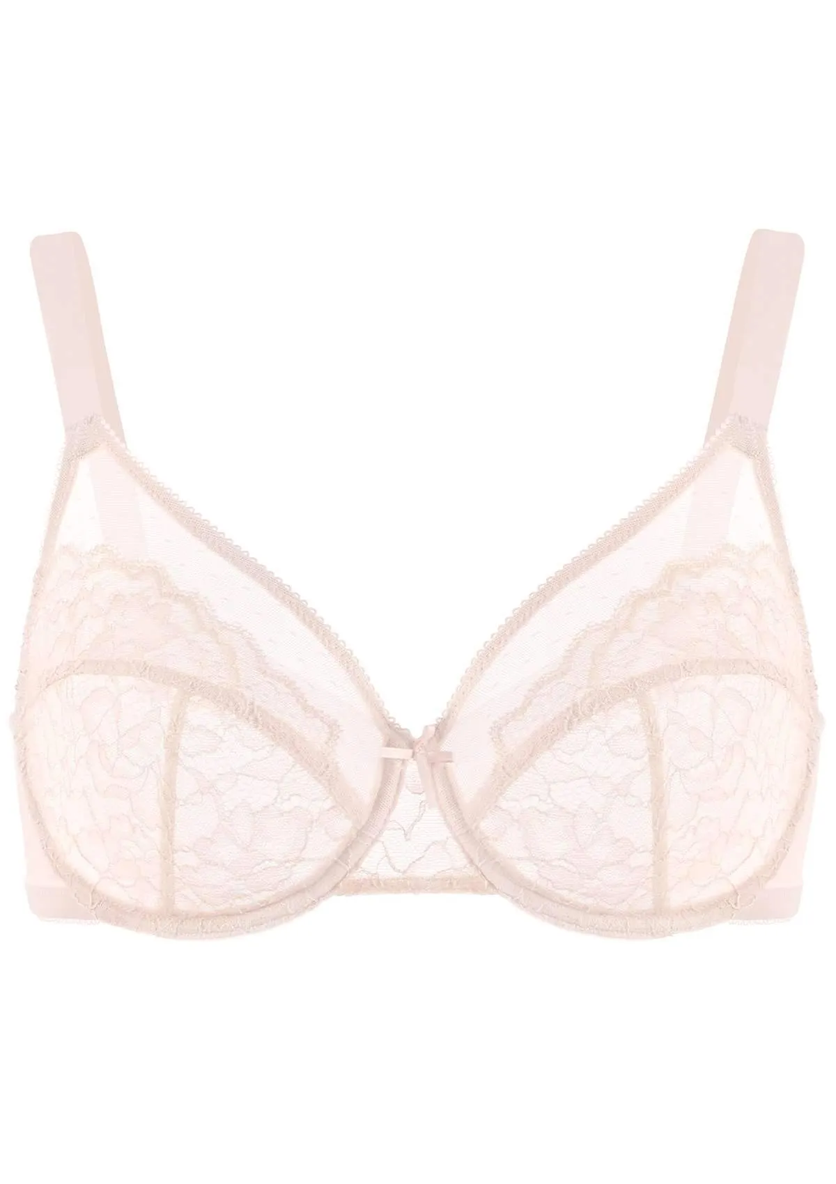 Enchante Dusty Peach Lace Unlined Underwire Bra Set