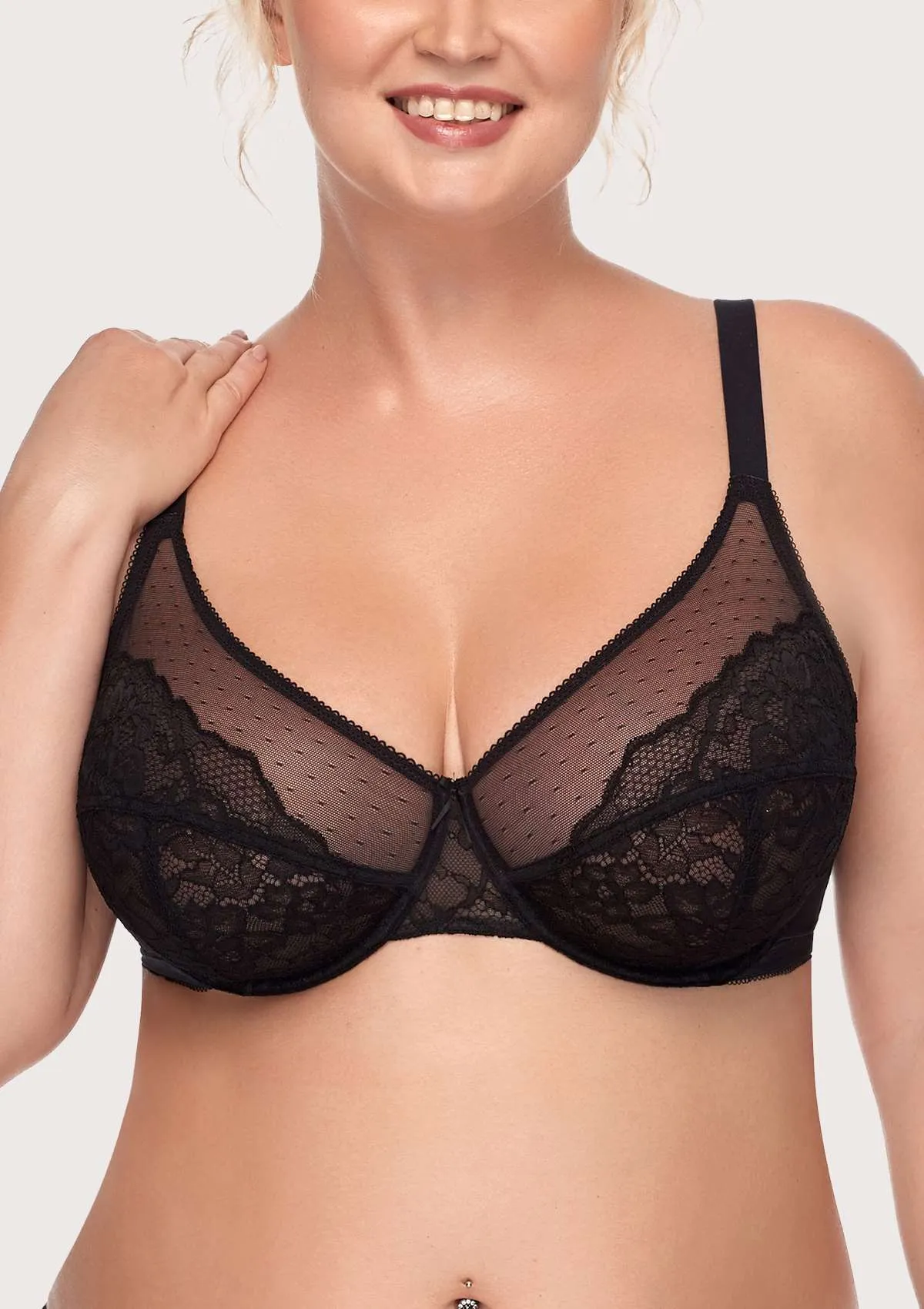 Enchante Lace Black Underwire Bra Set