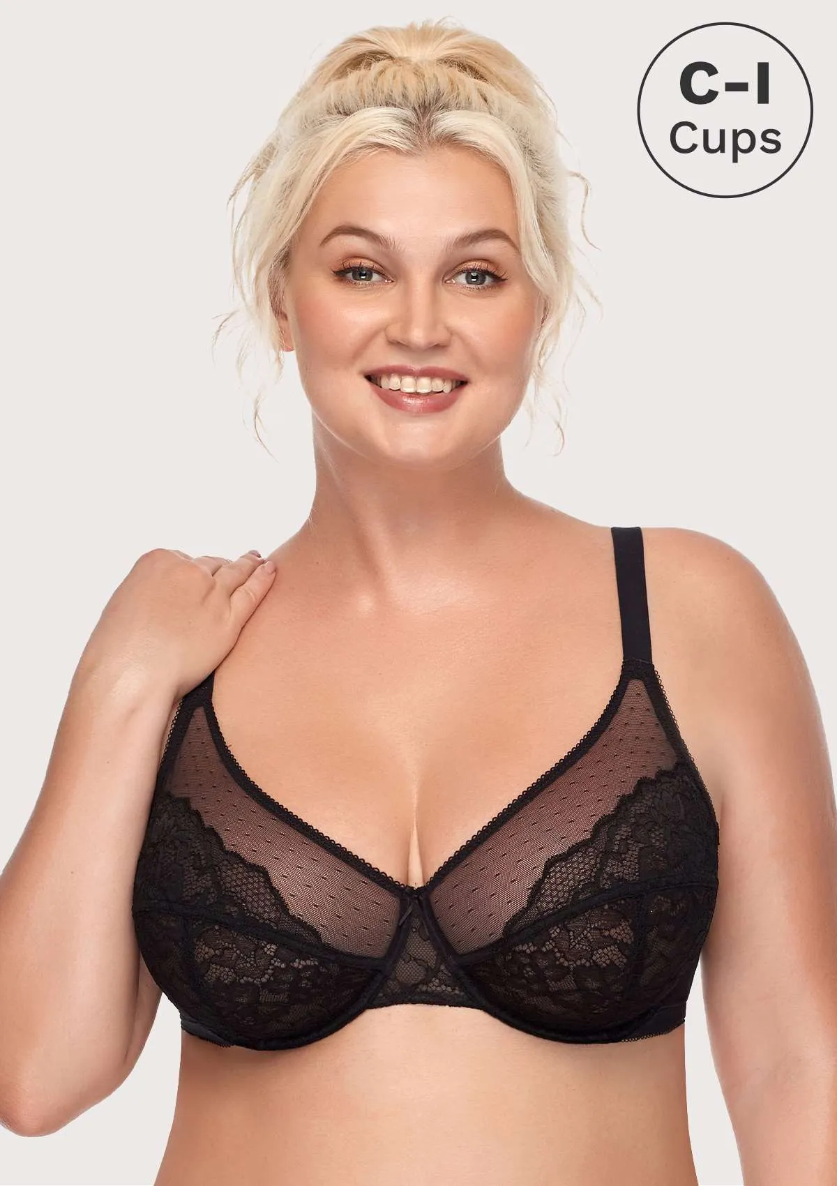 Enchante Lace Black Underwire Bra Set