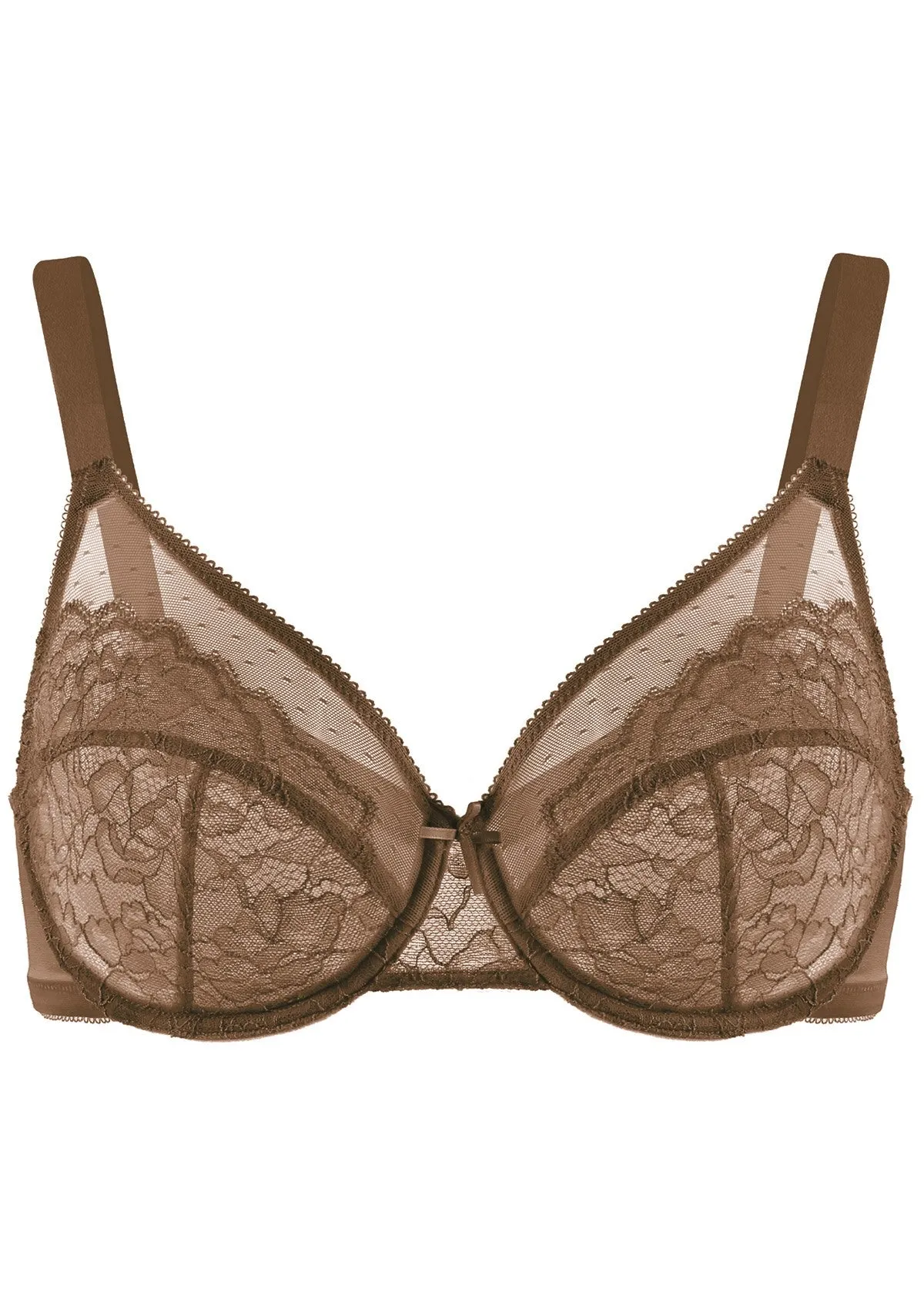 Enchante Red Lace Unlined Full Coverage Underwire Bra