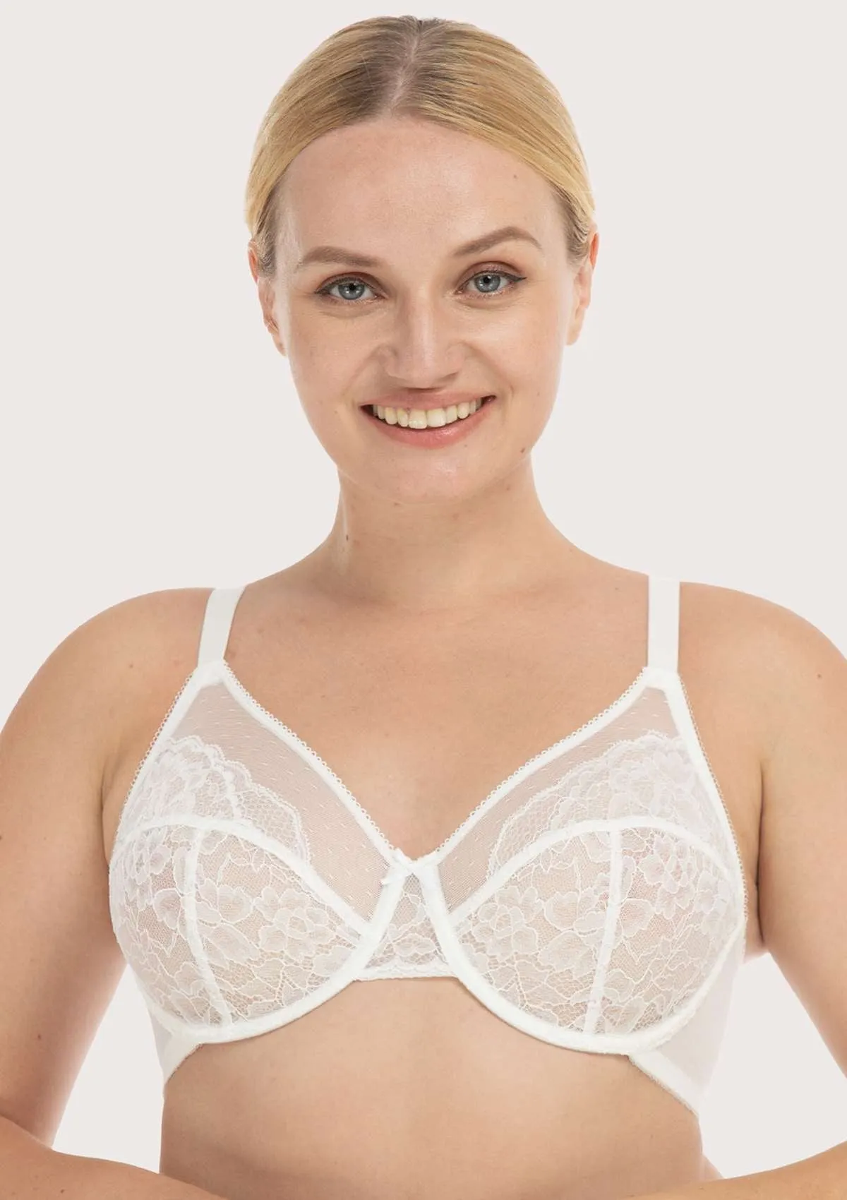 Enchante White Lace Underwire Bra Set