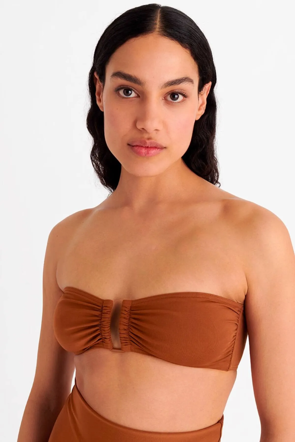 Eres Show Strapless Bikini Top - Caramelo