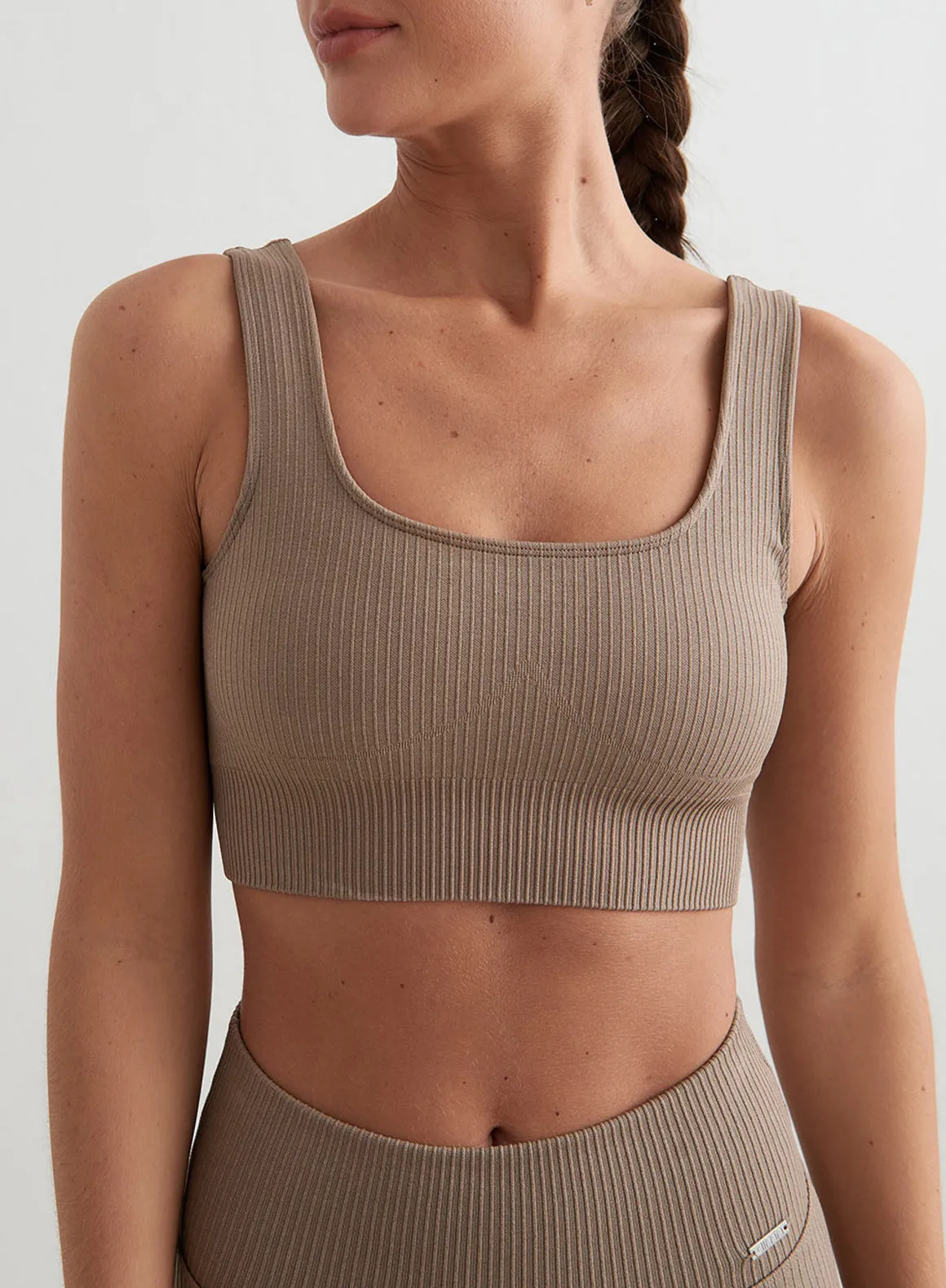 Espresso Ribbed Seamless Bra