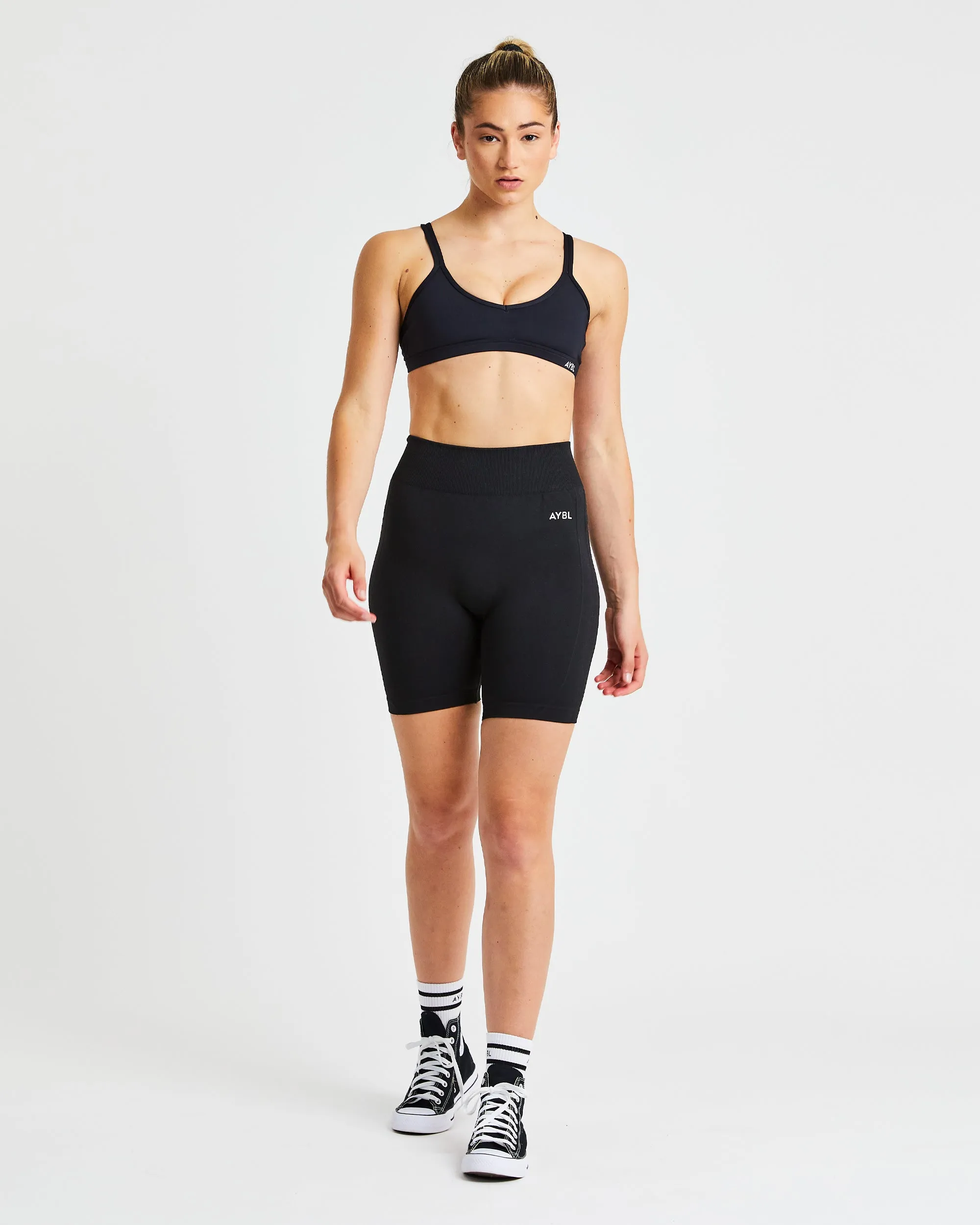 Essential Strappy Sports Bra - Black