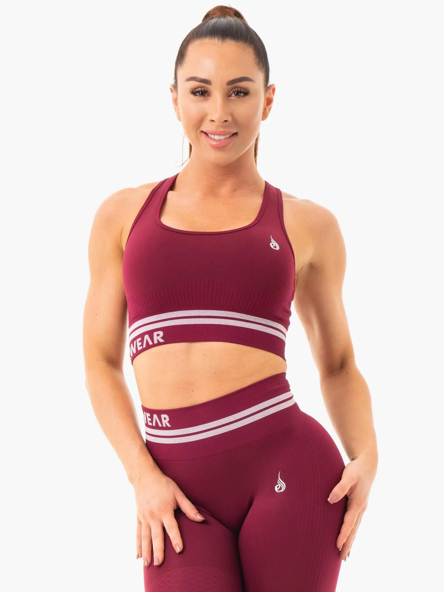 Freestyle Seamless Longline Sports Bra - Burgundy