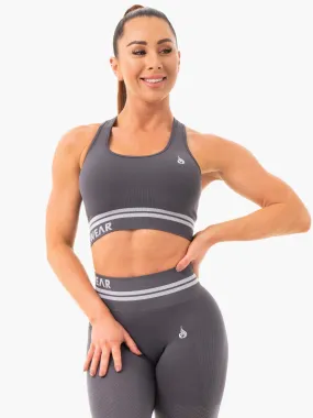 Freestyle Seamless Longline Sports Bra - Charcoal