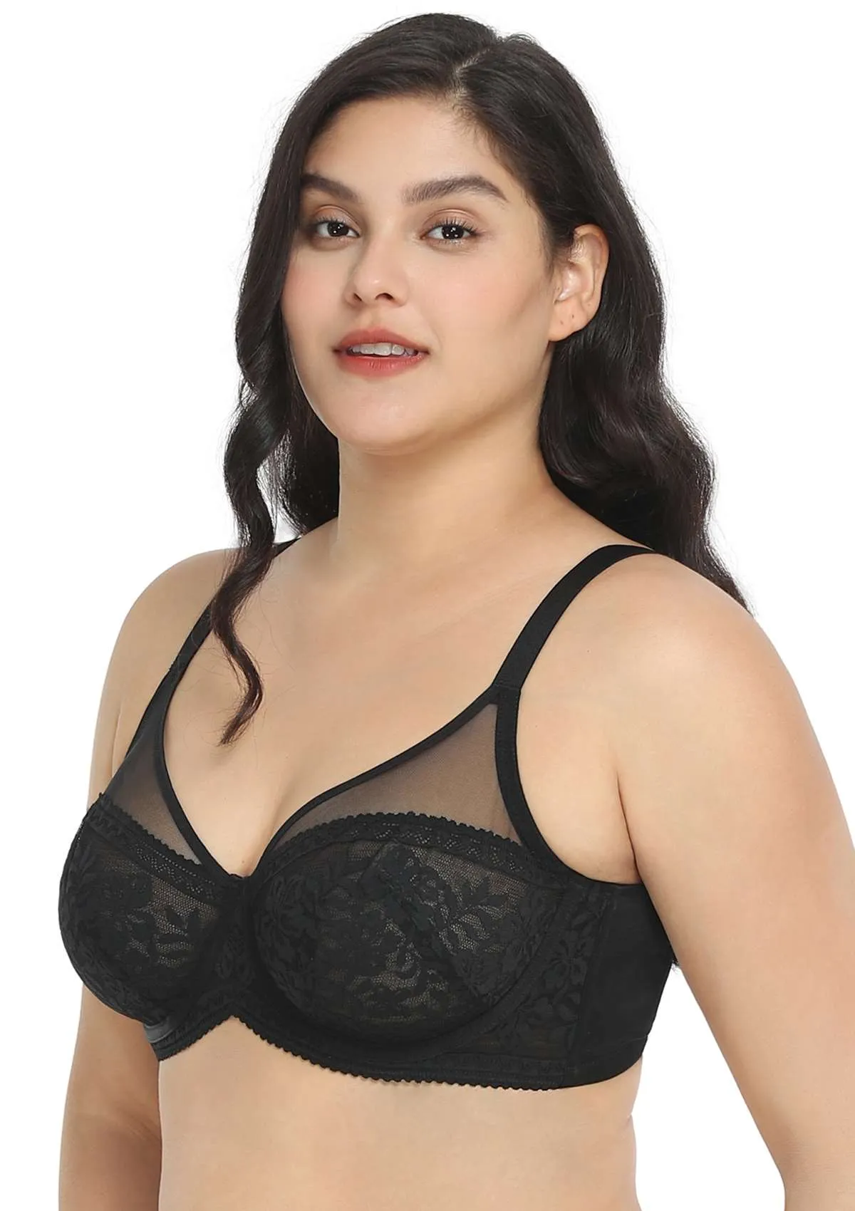 Gladioli Black Lace Unlined Underwire Bra Set