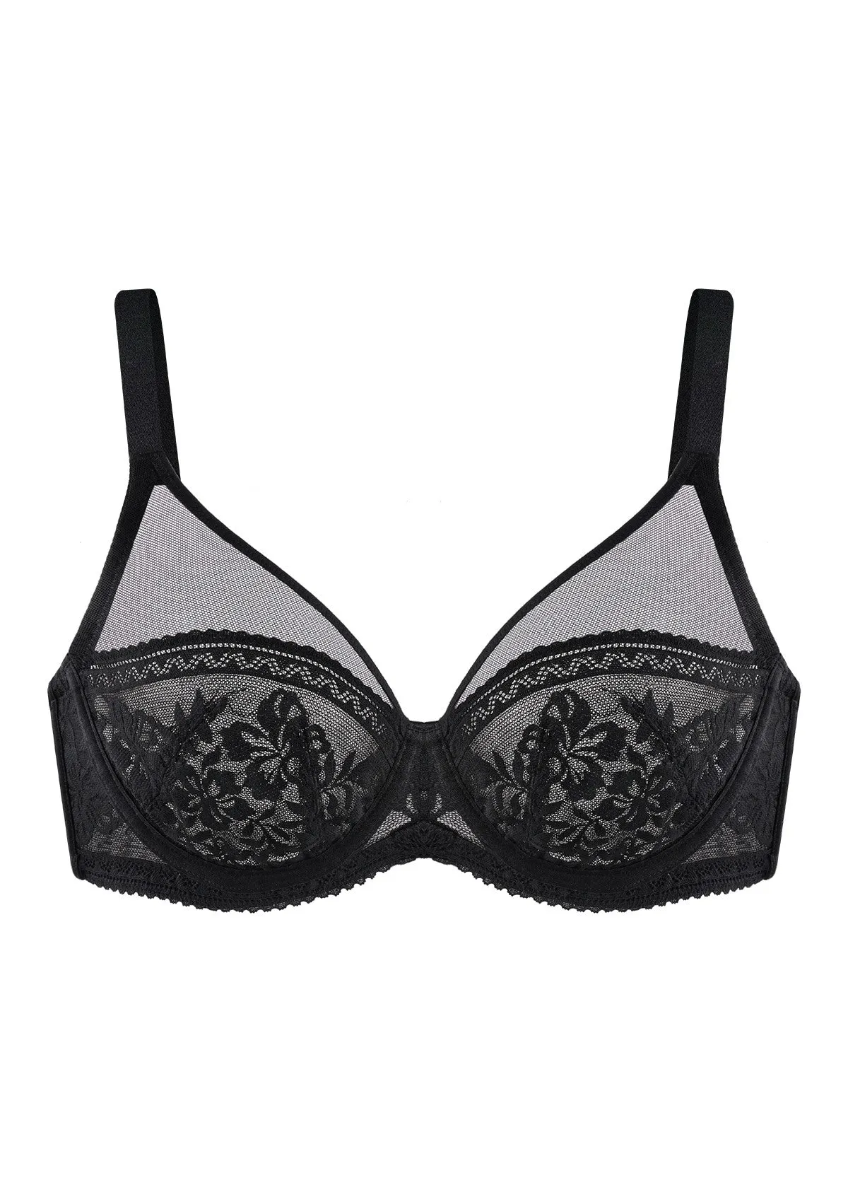 Gladioli Black Lace Unlined Underwire Bra Set