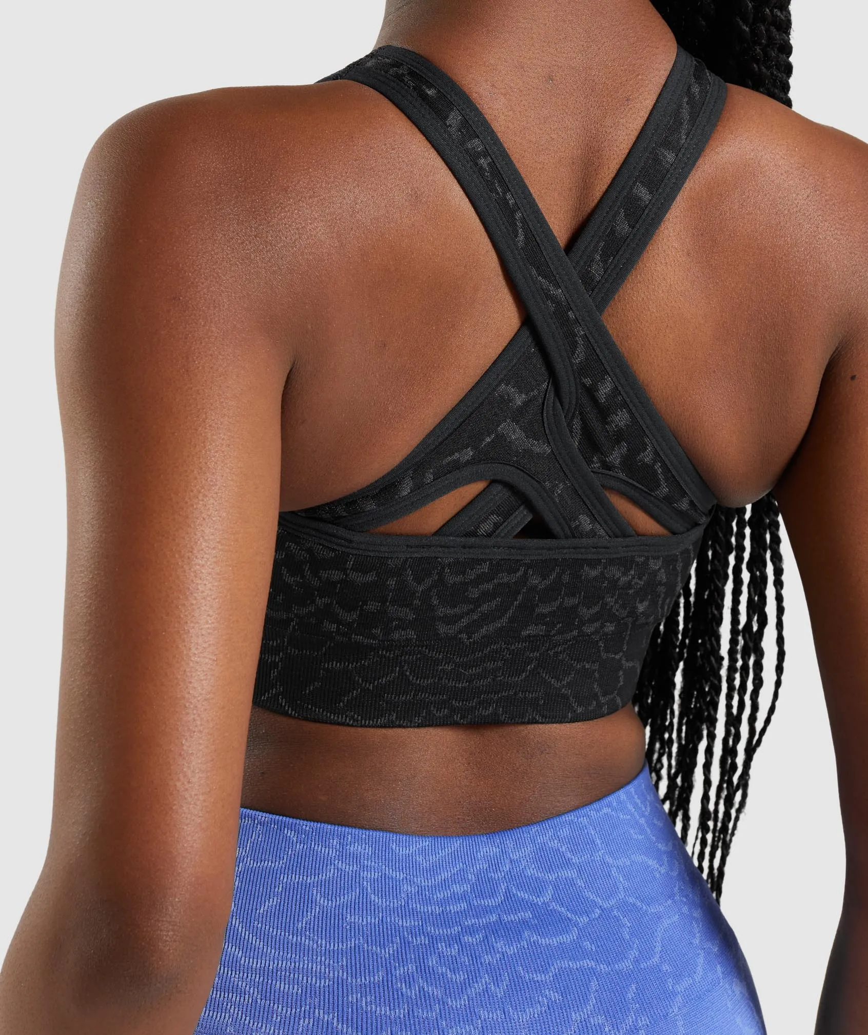 Gymshark Adapt Animal Seamless Sports Bra - Hybrid | Black