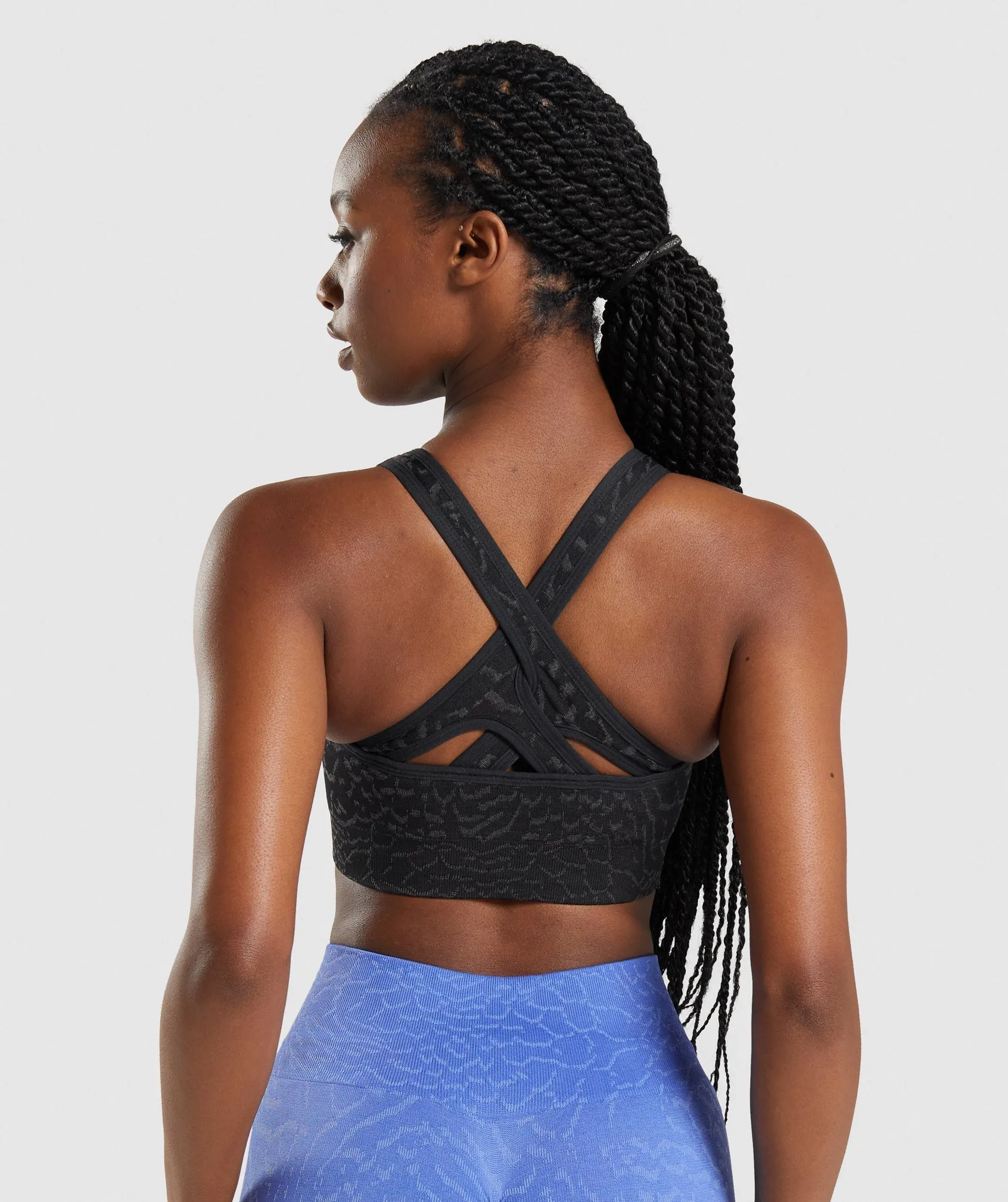 Gymshark Adapt Animal Seamless Sports Bra - Hybrid | Black