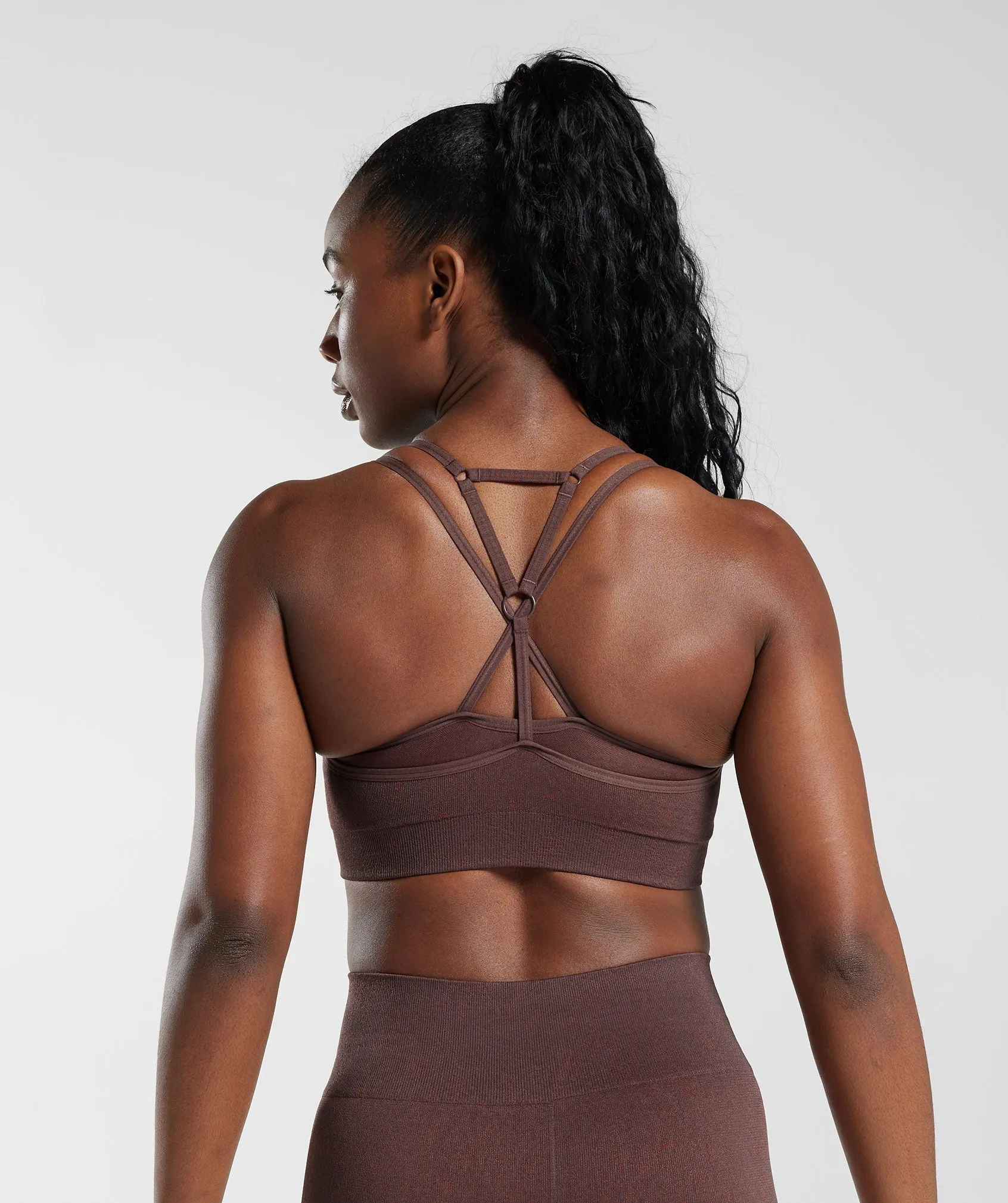 Gymshark Adapt Fleck Seamless Sports Bra - Chocolate Brown