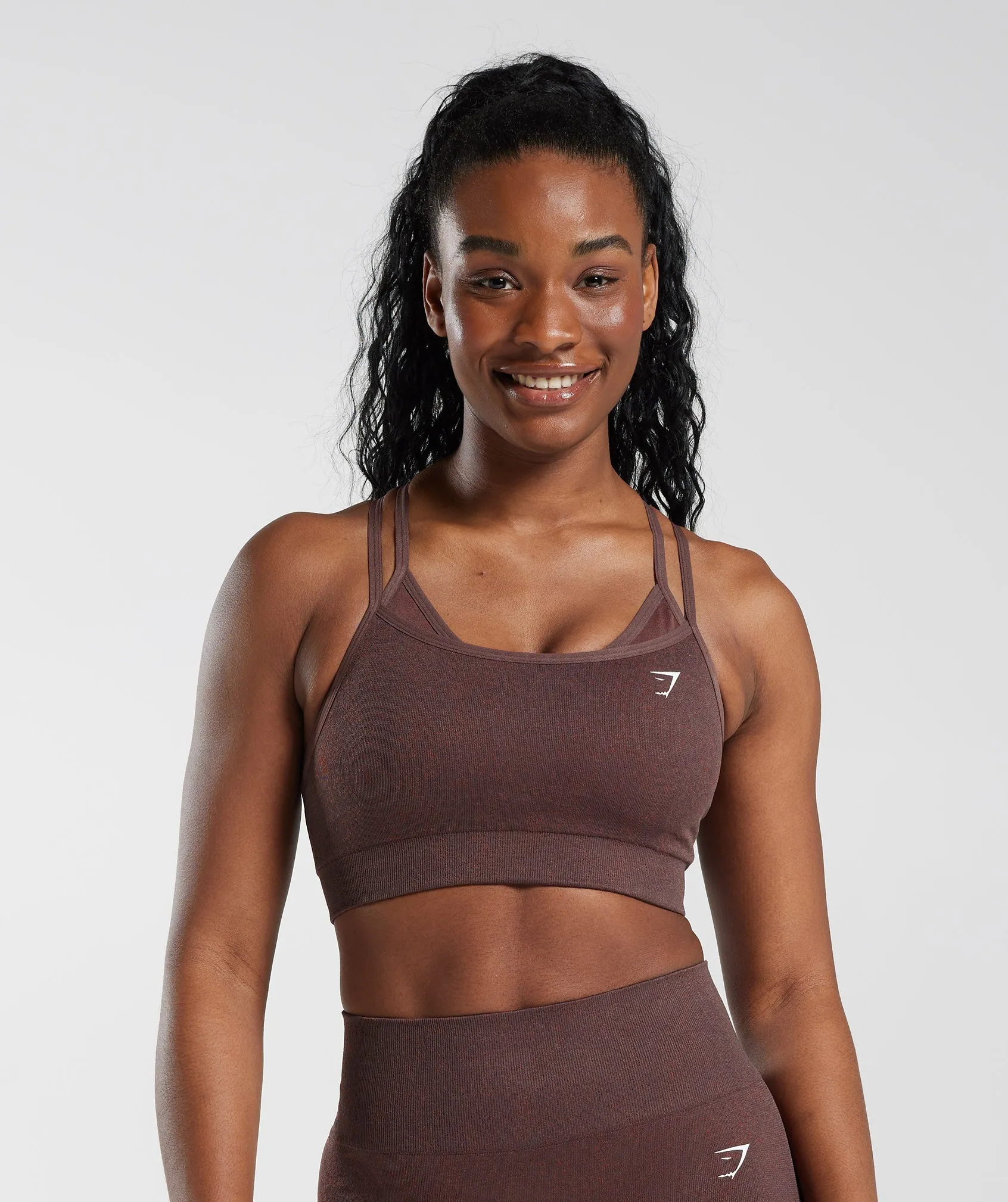 Gymshark Adapt Fleck Seamless Sports Bra - Chocolate Brown