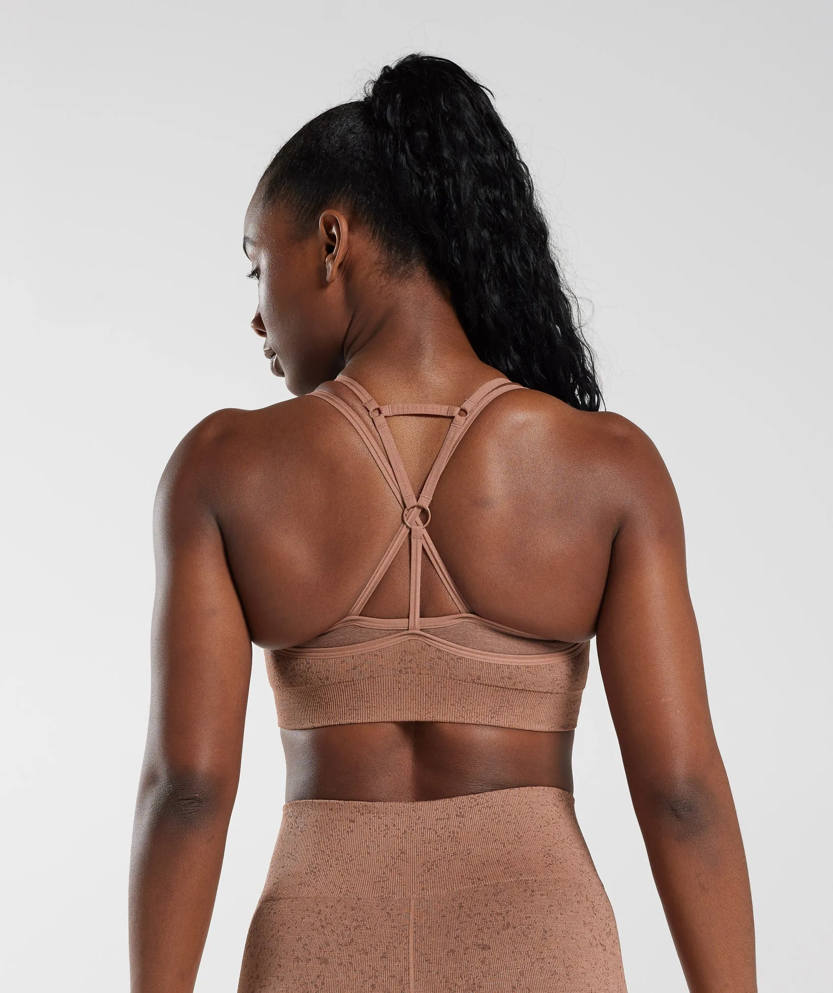 Gymshark Adapt Fleck Seamless Sports Bra - Sandstone Brown