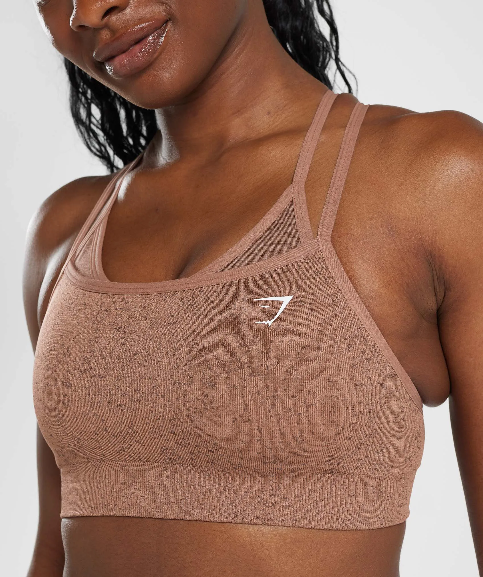 Gymshark Adapt Fleck Seamless Sports Bra - Sandstone Brown