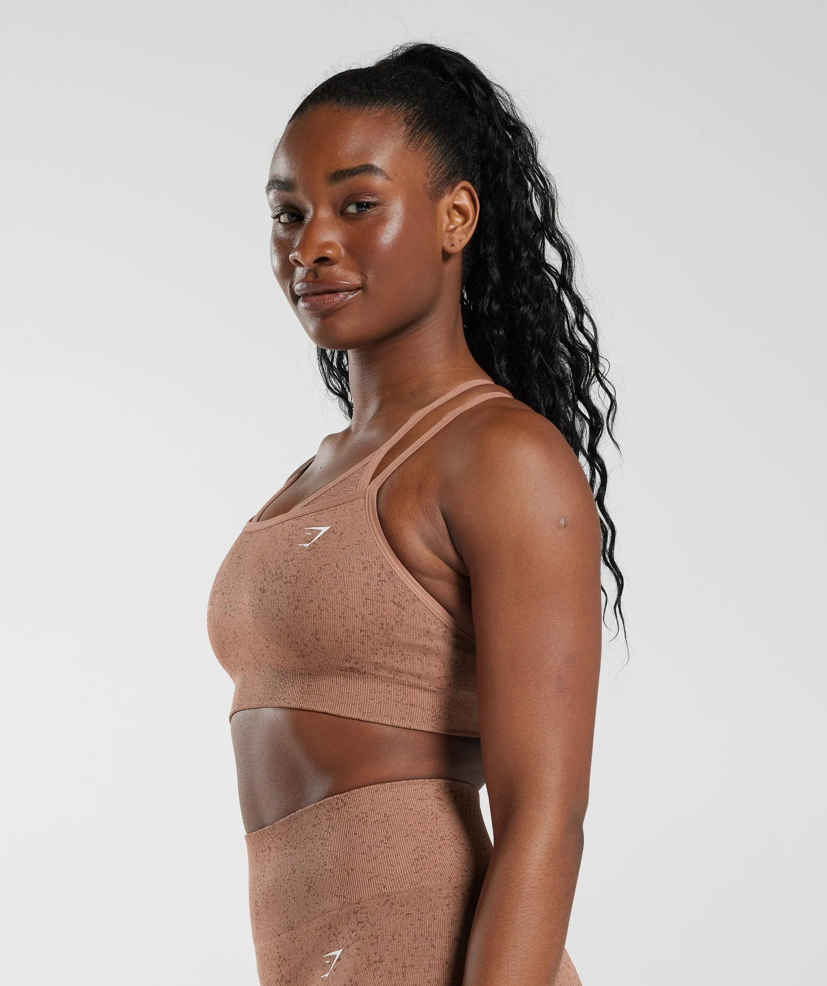 Gymshark Adapt Fleck Seamless Sports Bra - Sandstone Brown