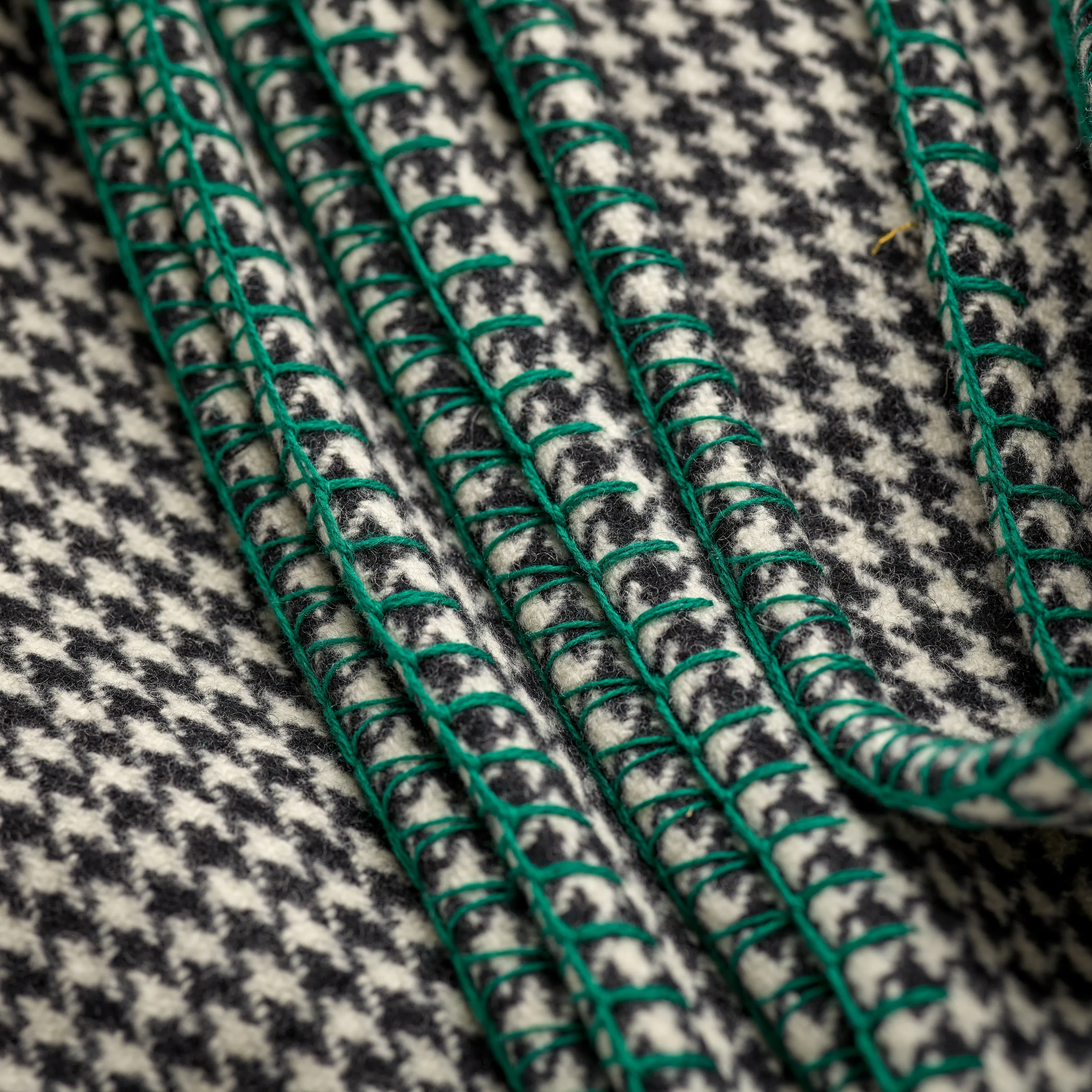 Houndstooth Stitched Edge Blanket