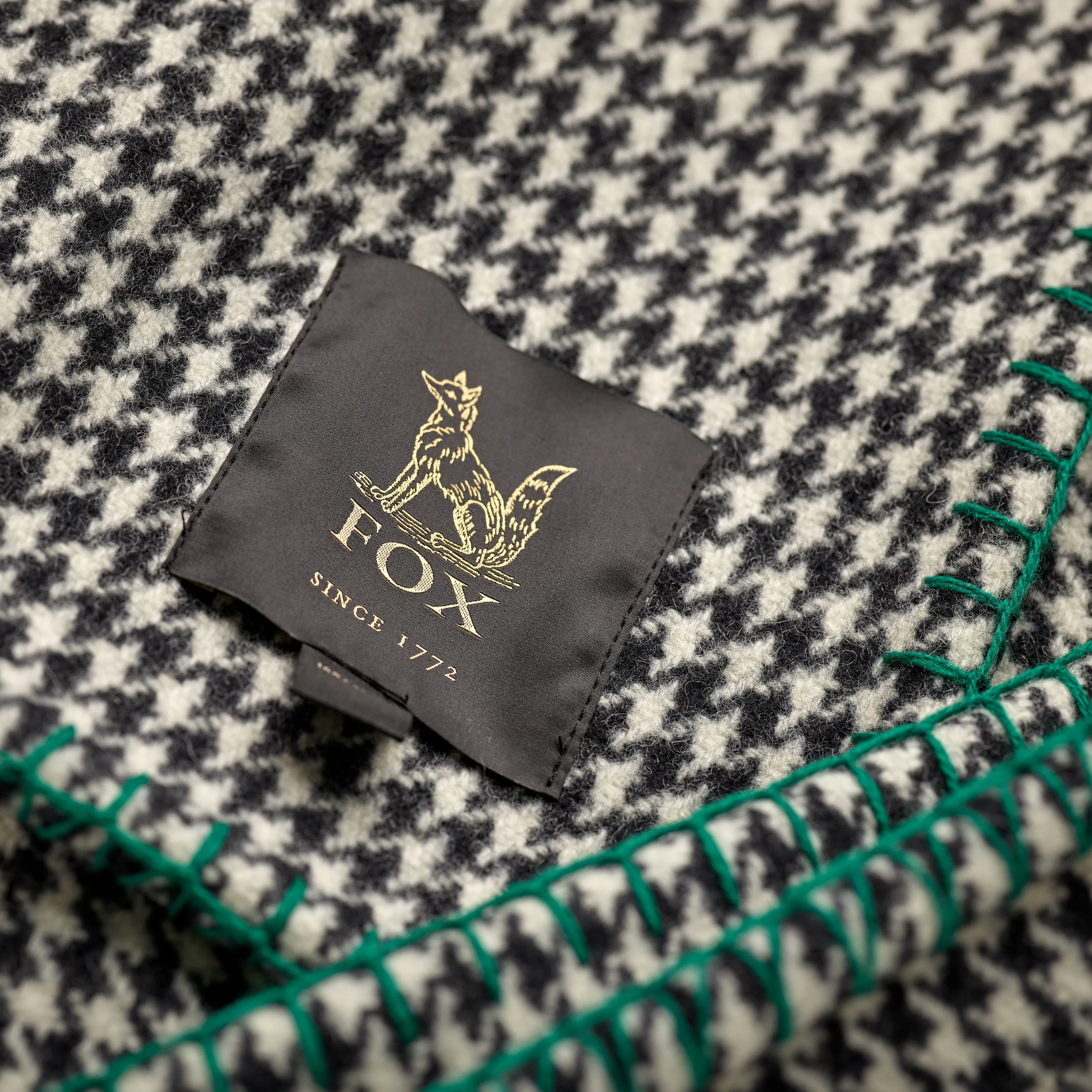 Houndstooth Stitched Edge Blanket