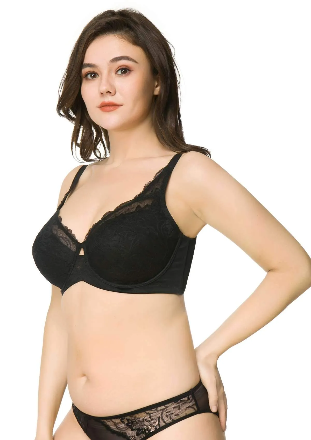 HSIA Lightly Padded Minimizer Lace Bra