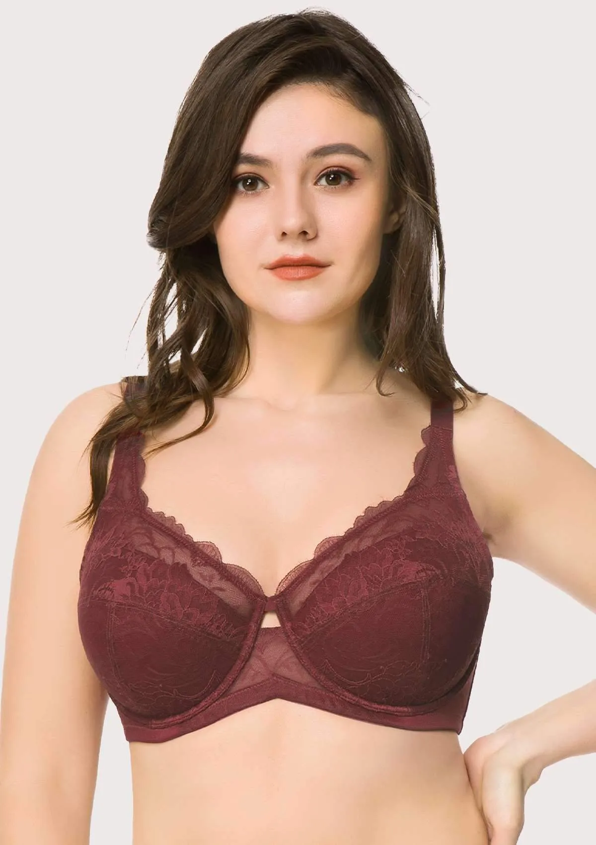 HSIA Lightly Padded Minimizer Lace Bra