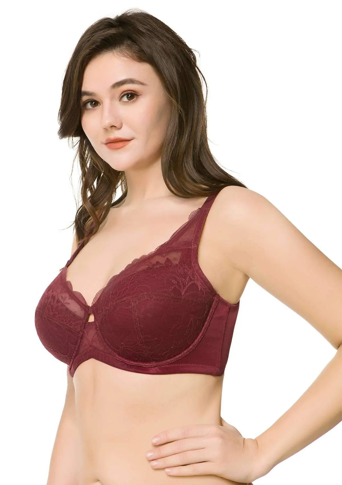 HSIA Lightly Padded Minimizer Lace Bra